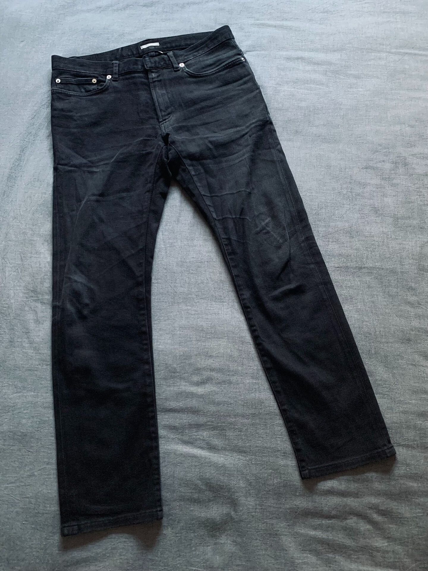 Dior Dior Logo Leather Patch Washed Jeans Size US 31 - 2 Thumbnail