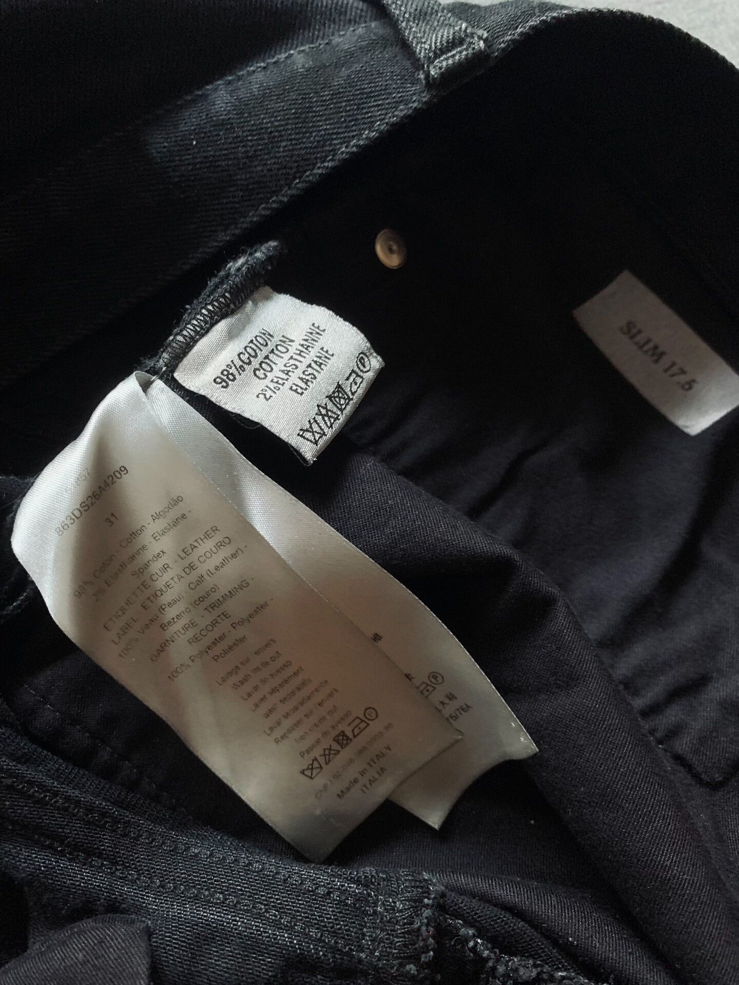 Dior Dior Logo Leather Patch Washed Jeans Size US 31 - 6 Thumbnail