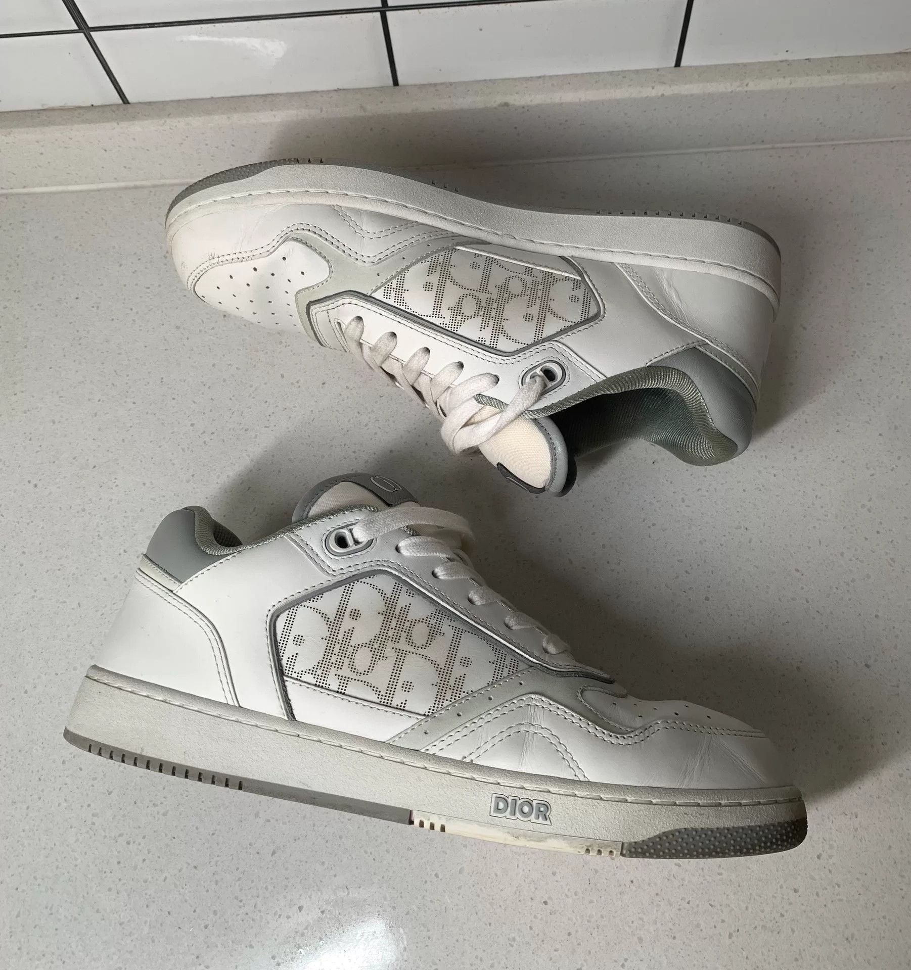 Dior Dior B27 Gray White Low-Top Sneakers Size US 10 / EU 43 - 3 Thumbnail