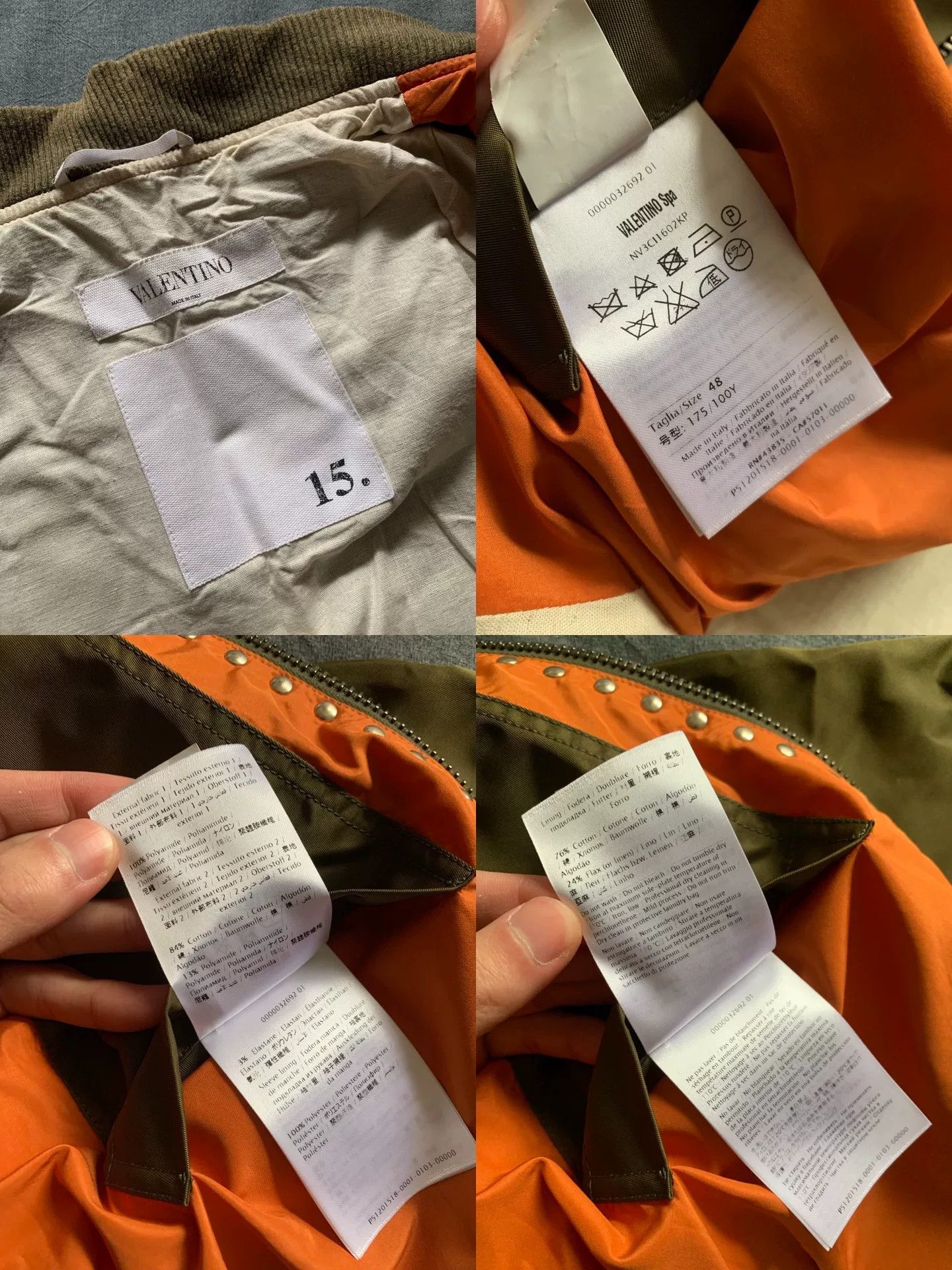 Valentino Valentino Rivet MA1 Bomber Jacket Size US M / EU 48-50 / 2 - 6 Thumbnail