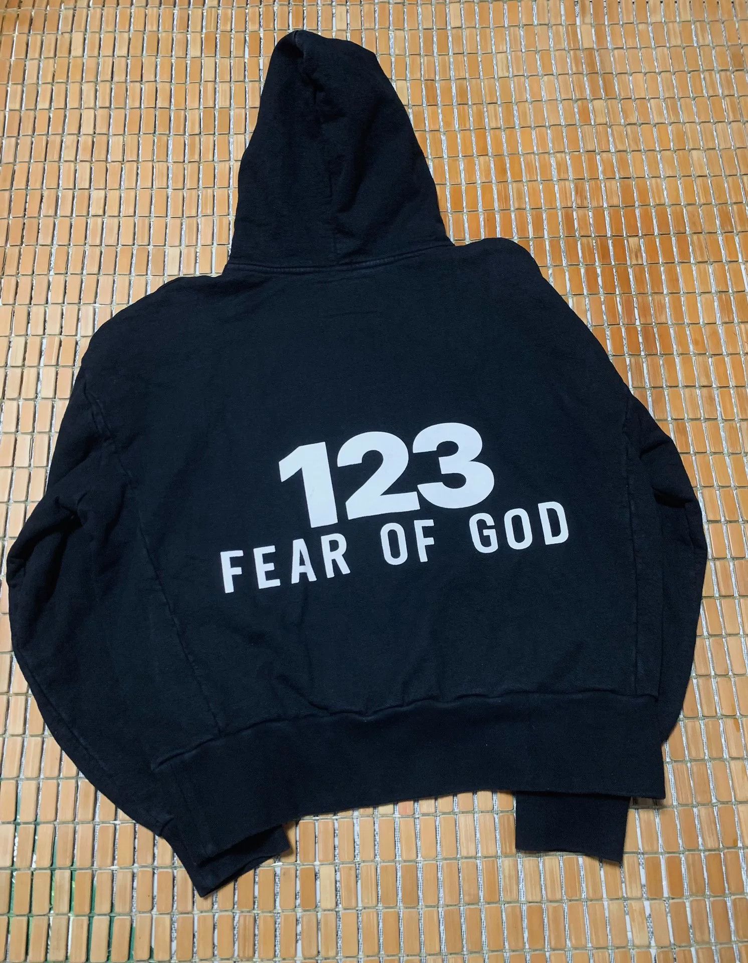 RRR123 x FEAR OF GOD Black Hoodie - vargasfootspecialist.com