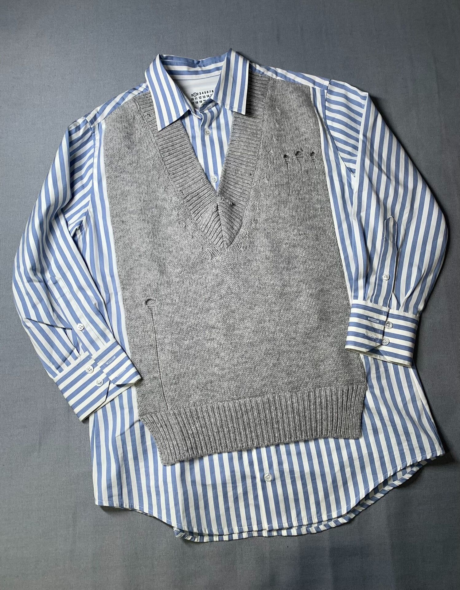 Maison Margiela Maison Margiela Striped Knit Fake Two-Piece Shirt Size XS / US 0-2 / IT 36-38 - 2 Thumbnail