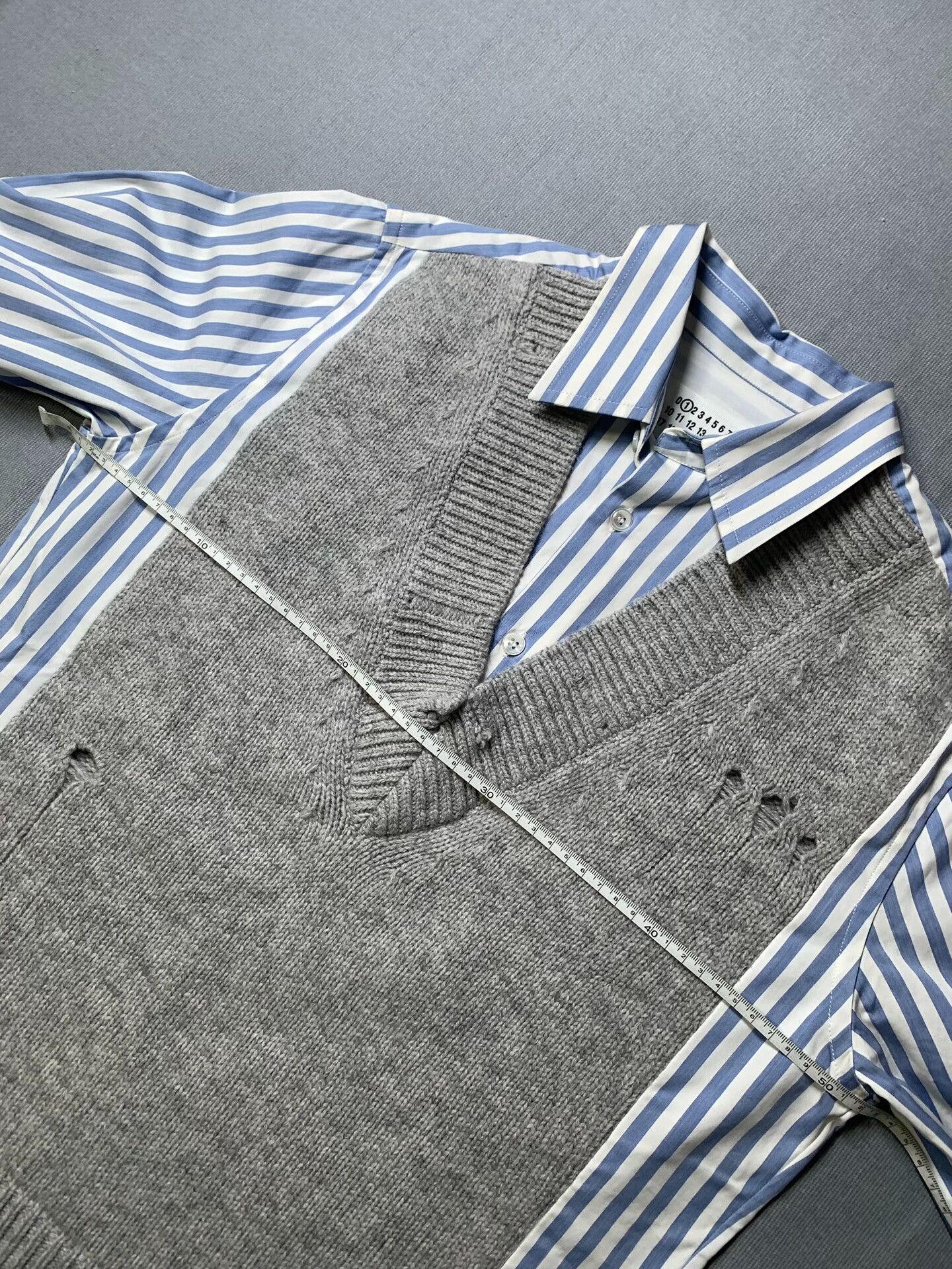 Maison Margiela Maison Margiela Striped Knit Fake Two-Piece Shirt Size XS / US 0-2 / IT 36-38 - 7 Thumbnail