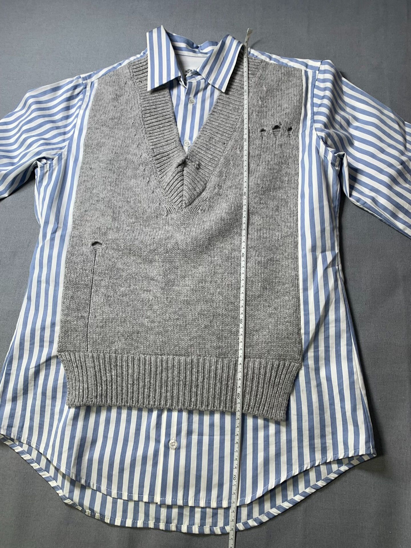 Maison Margiela Maison Margiela Striped Knit Fake Two-Piece Shirt Size XS / US 0-2 / IT 36-38 - 8 Thumbnail