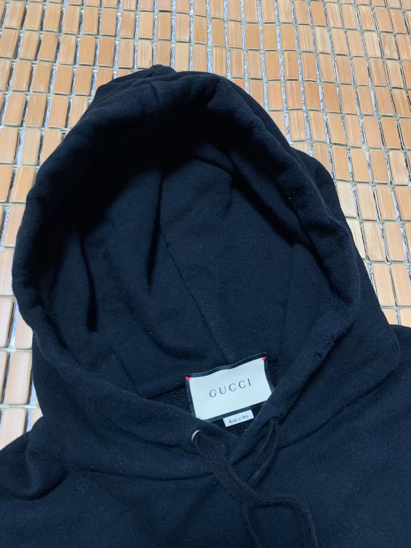 Gucci Gucci Black Distressed Logo Print Hoodie Size US M / EU 48-50 / 2 - 3 Thumbnail