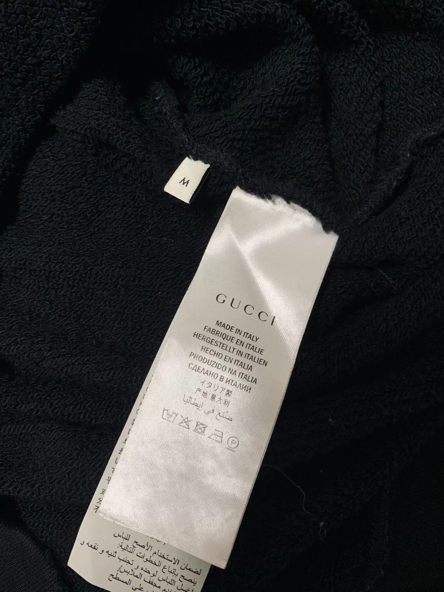 Gucci Gucci Black Distressed Logo Print Hoodie Size US M / EU 48-50 / 2 - 5 Thumbnail