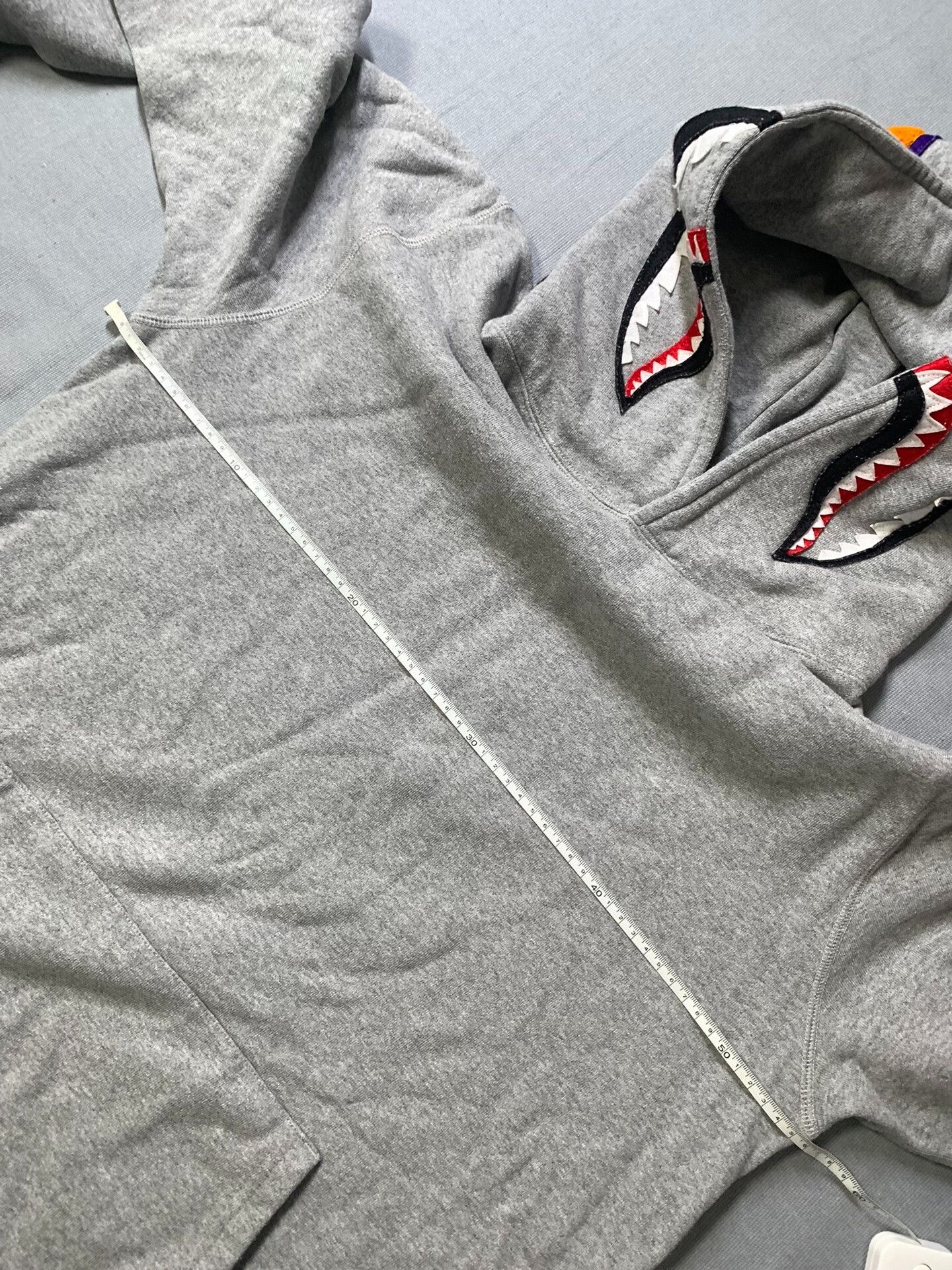 Bape Bape Gray Shark Hoodie Size US L / EU 52-54 / 3 - 8 Thumbnail