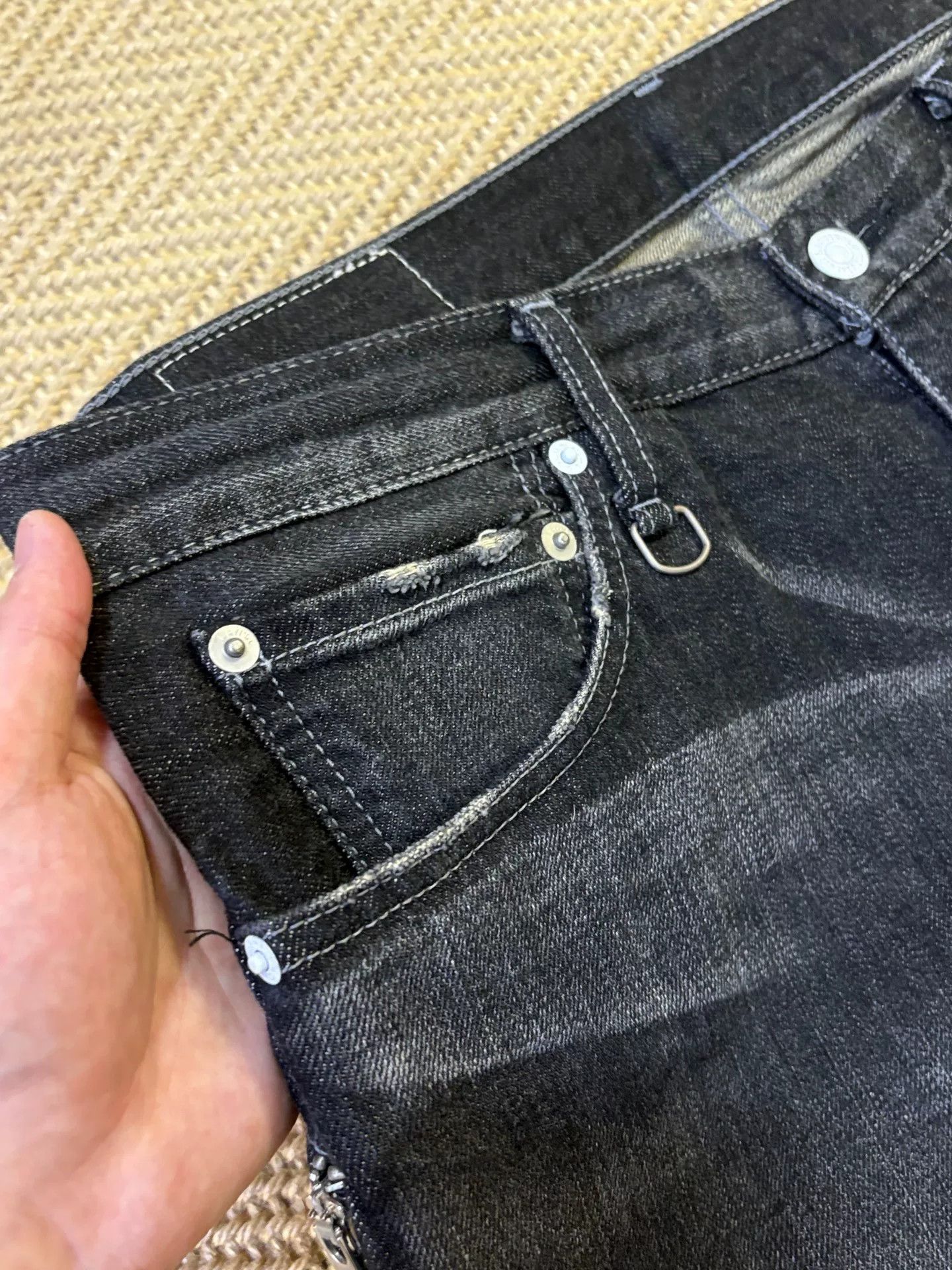 Levi's Levi's Fenom 505 Black Heavy Washed Jeans Size US 34 / EU 50 - 7 Thumbnail