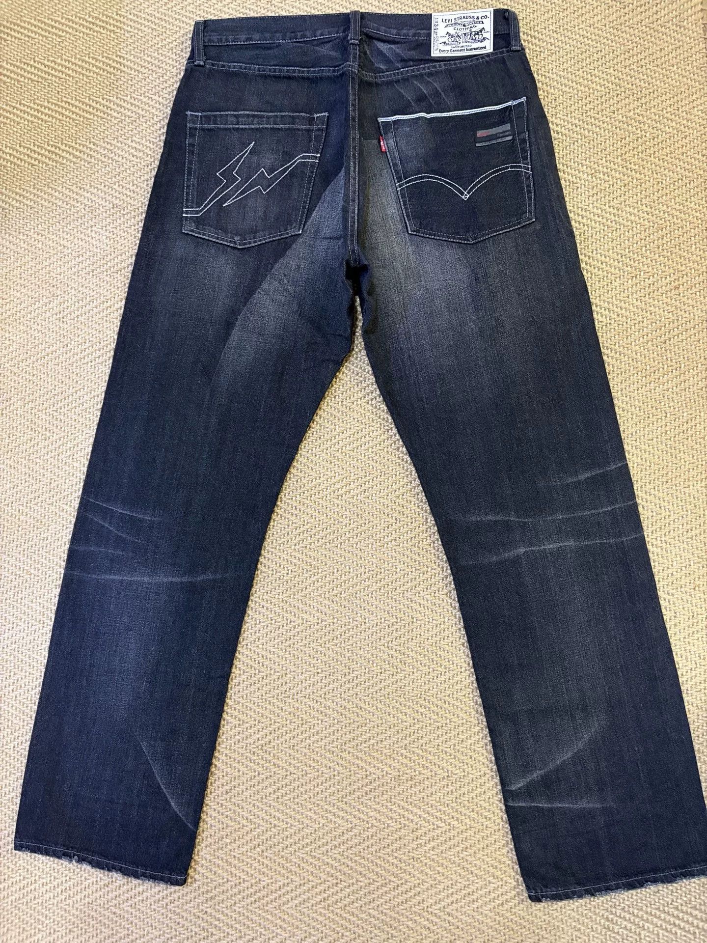 Levi's Levi's Fenom 505 Black Heavy Washed Jeans Size US 34 / EU 50 - 2 Thumbnail
