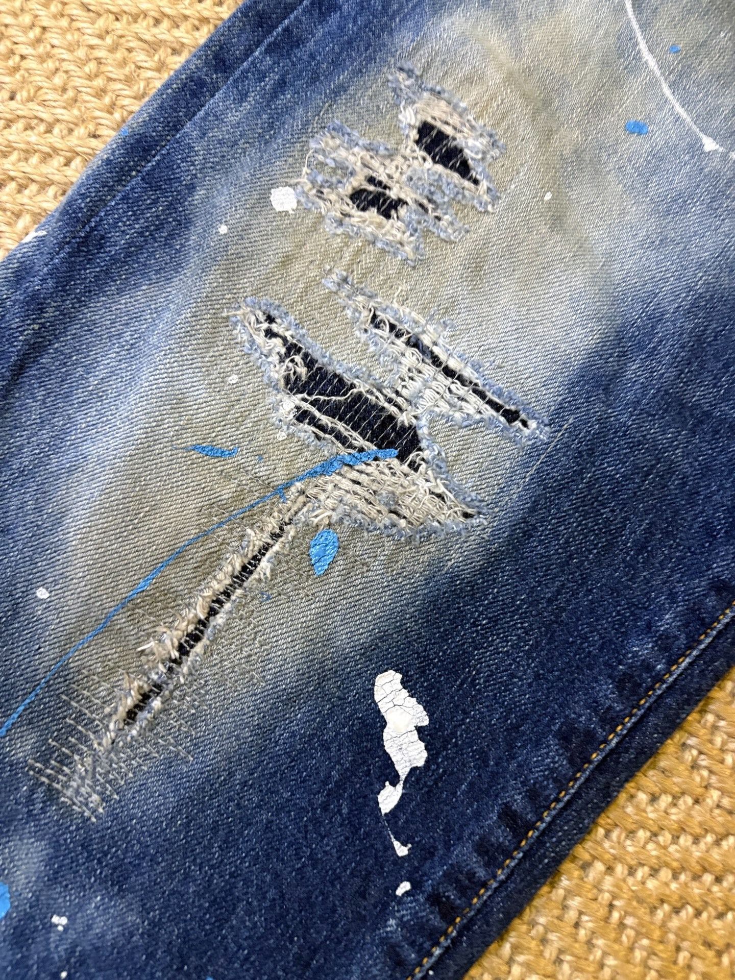 Fragment Design Hiroshi Fujiwara Fragment Distressed Denim Pants Size US 31 - 6 Thumbnail