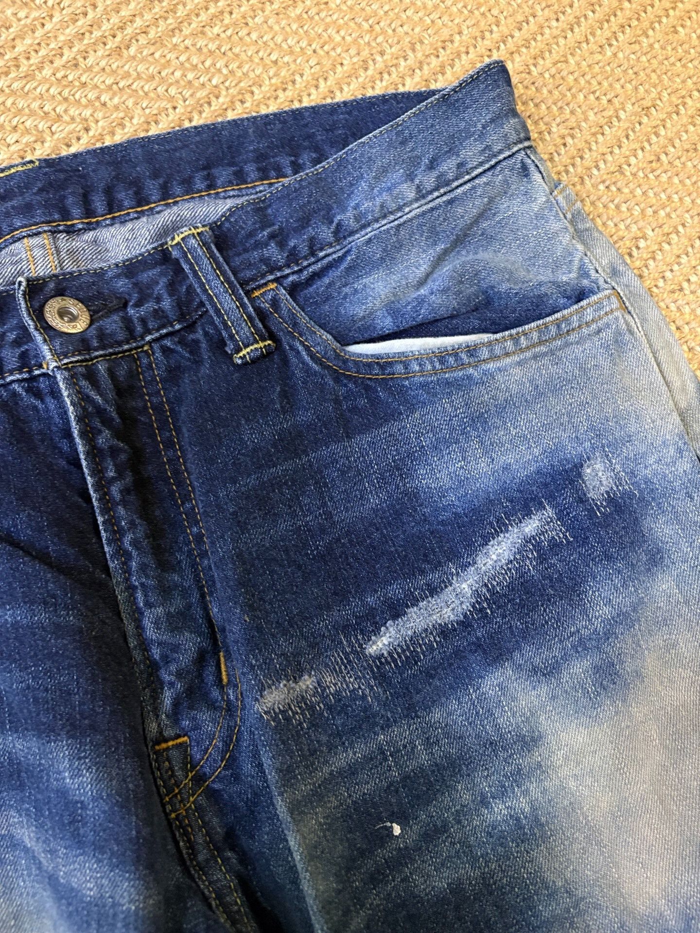 Fragment Design Hiroshi Fujiwara Fragment Distressed Denim Pants Size US 31 - 7 Thumbnail