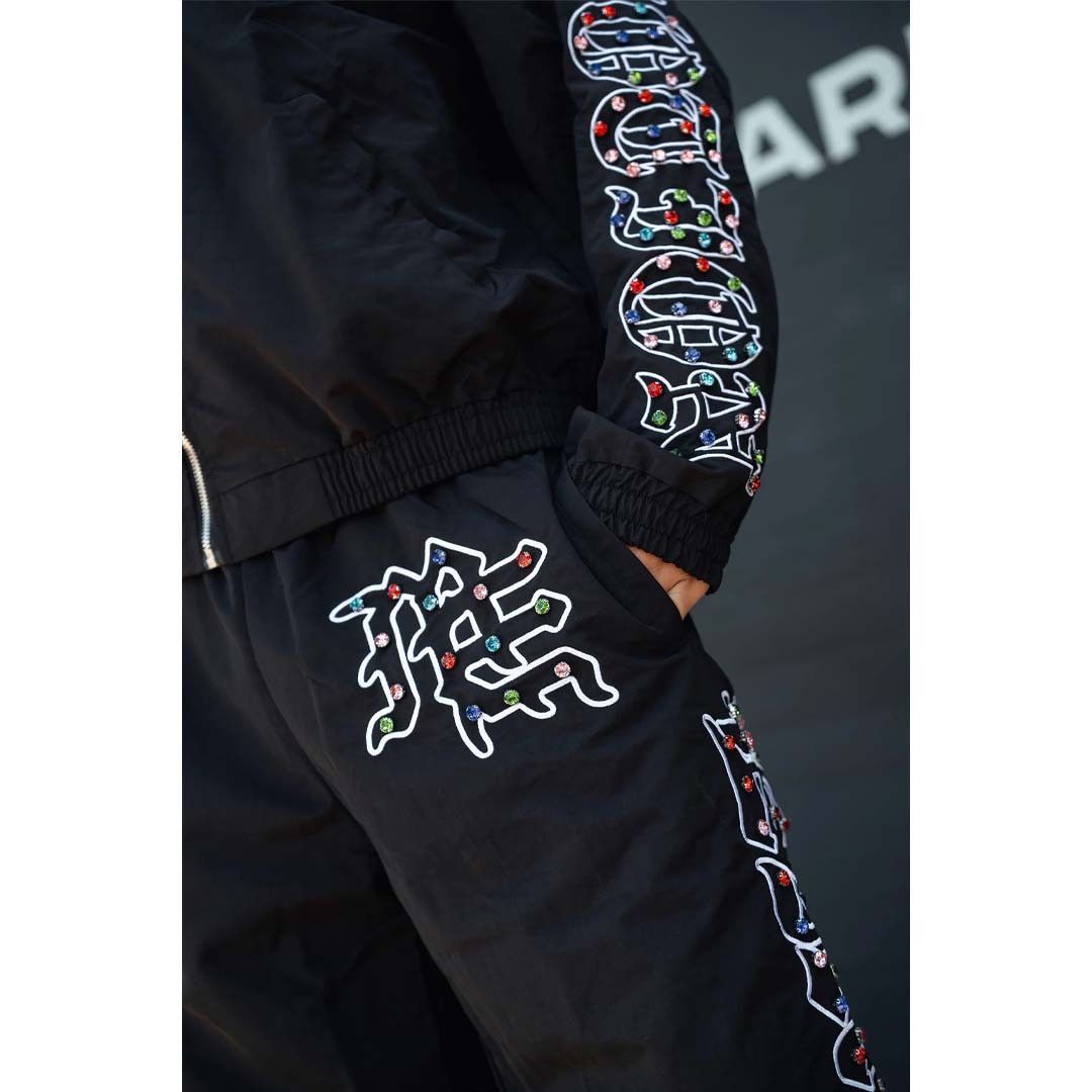 Other Mixed Emotions Rhinestone Nylon Pants Size US 38 / EU 54 - 2 Thumbnail