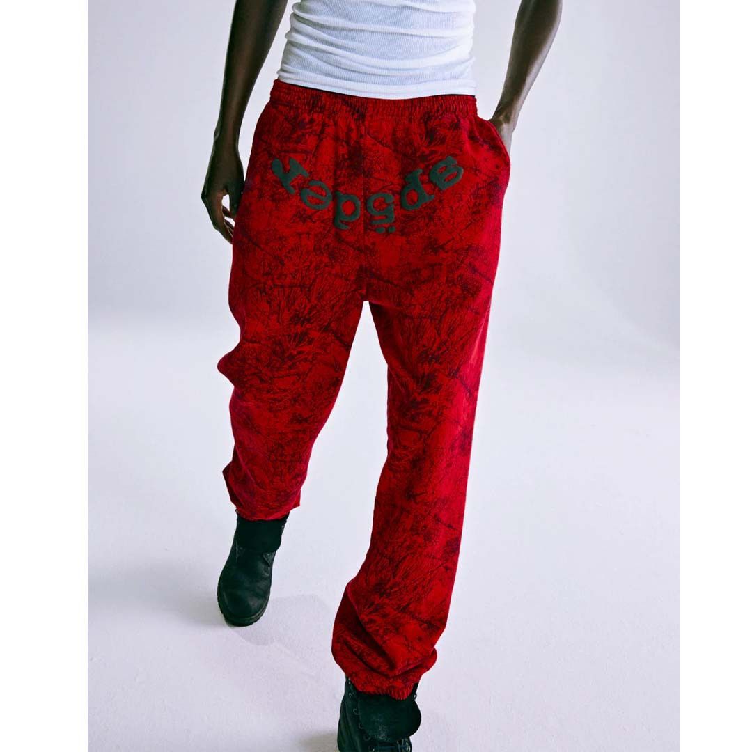 Sp5der OG Tree Camo Sweatpants Red Size US 34 / EU 50 - 4 Thumbnail