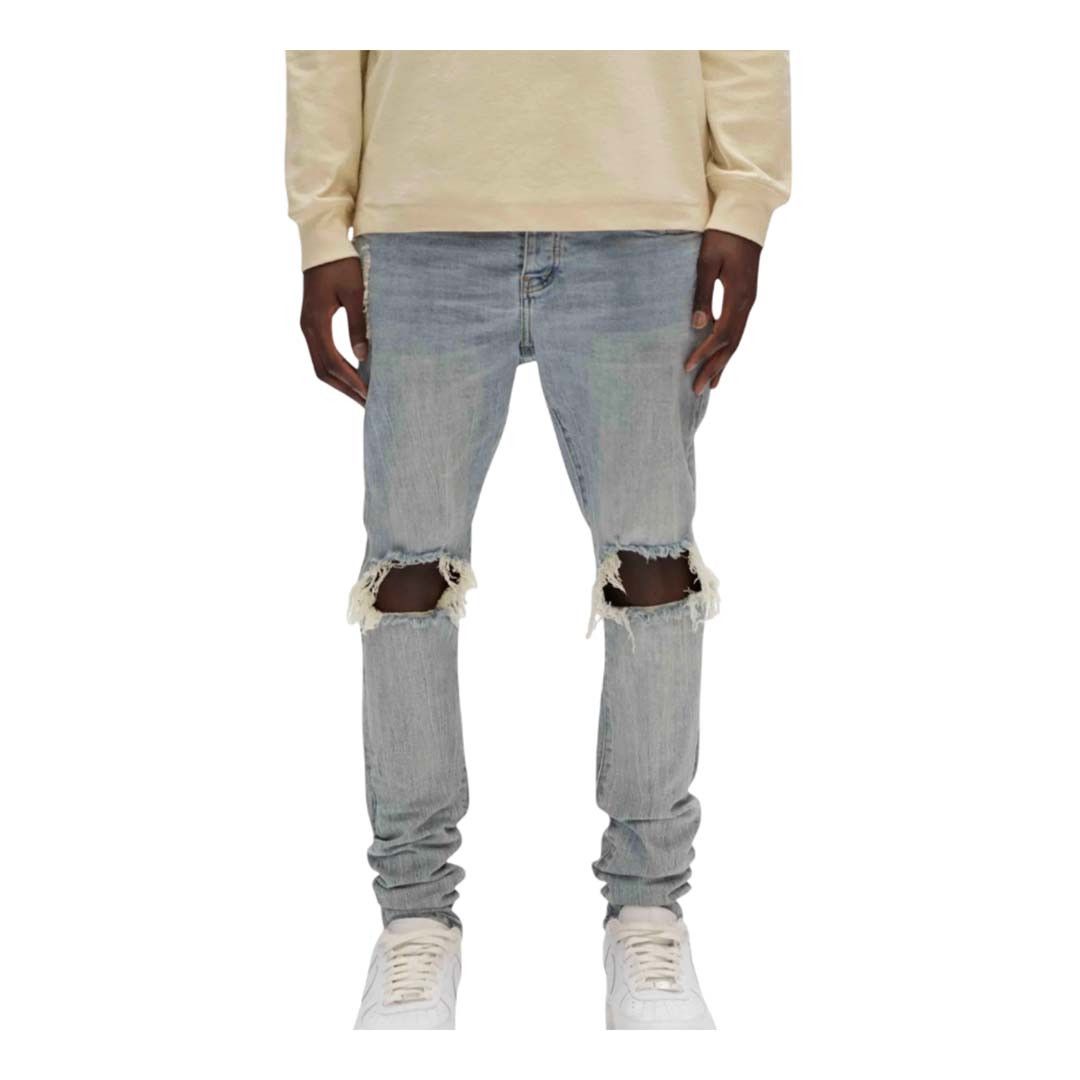 Purple Brand Drop Fit Midrise Tapered Leg Lt Indigo Jeans Indigo Size US 40 / EU 56 - 2 Thumbnail