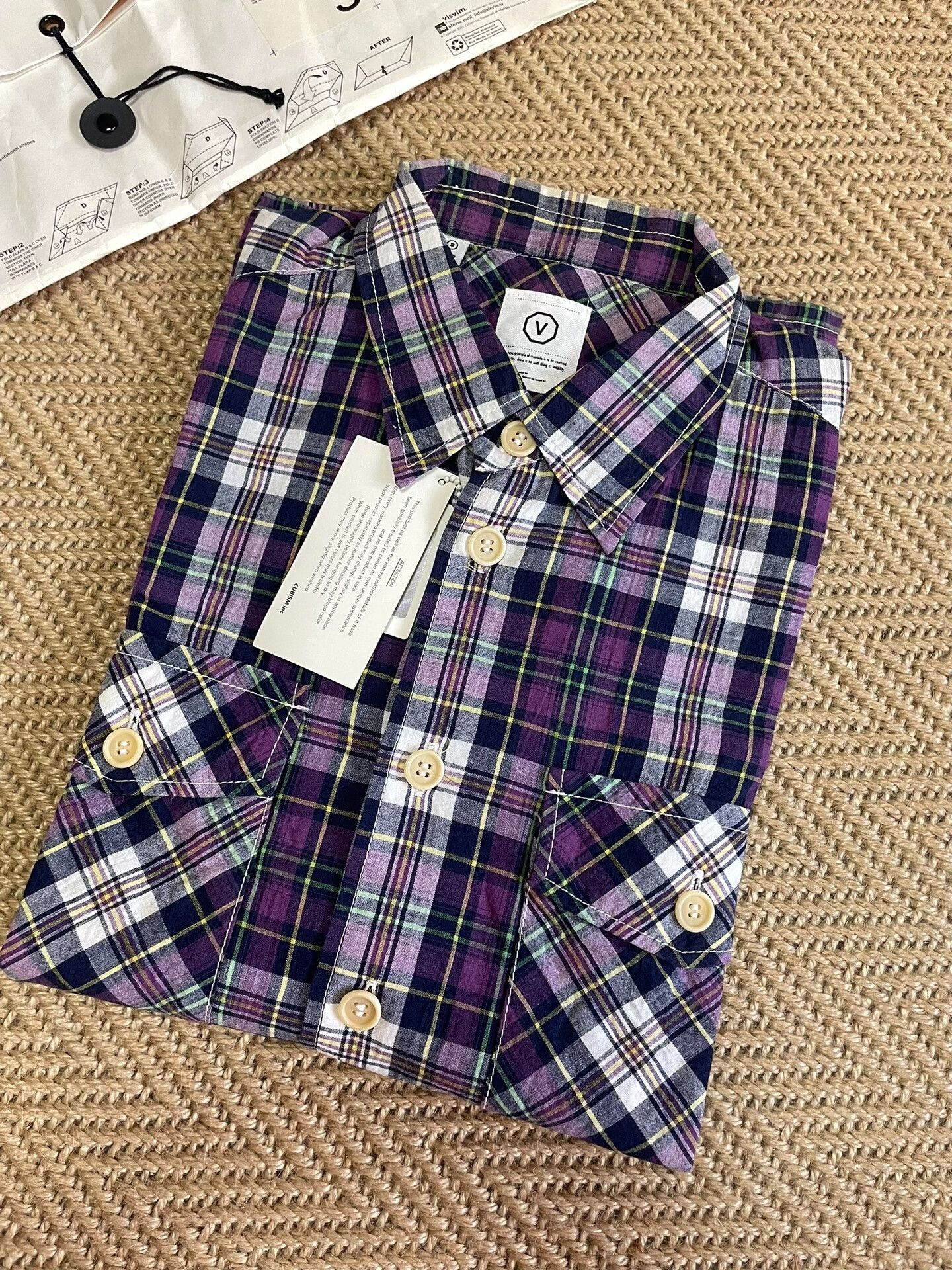 Visvim VISVIM PYLE CHECK Purple Short-Sleeve Shirt Size US S / EU 44-46 / 1 - 3 Thumbnail