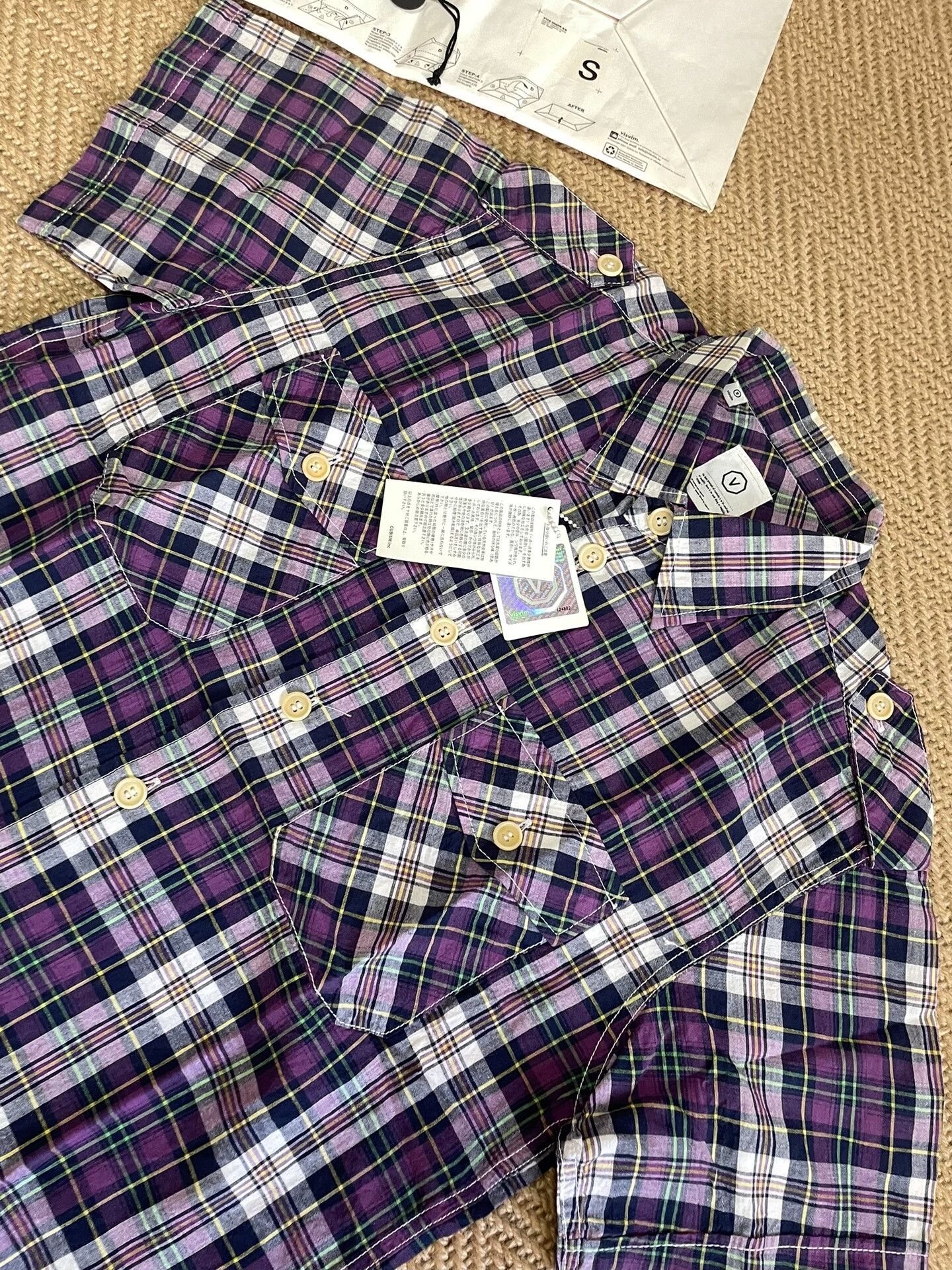Visvim VISVIM PYLE CHECK Purple Short-Sleeve Shirt Size US S / EU 44-46 / 1 - 4 Thumbnail