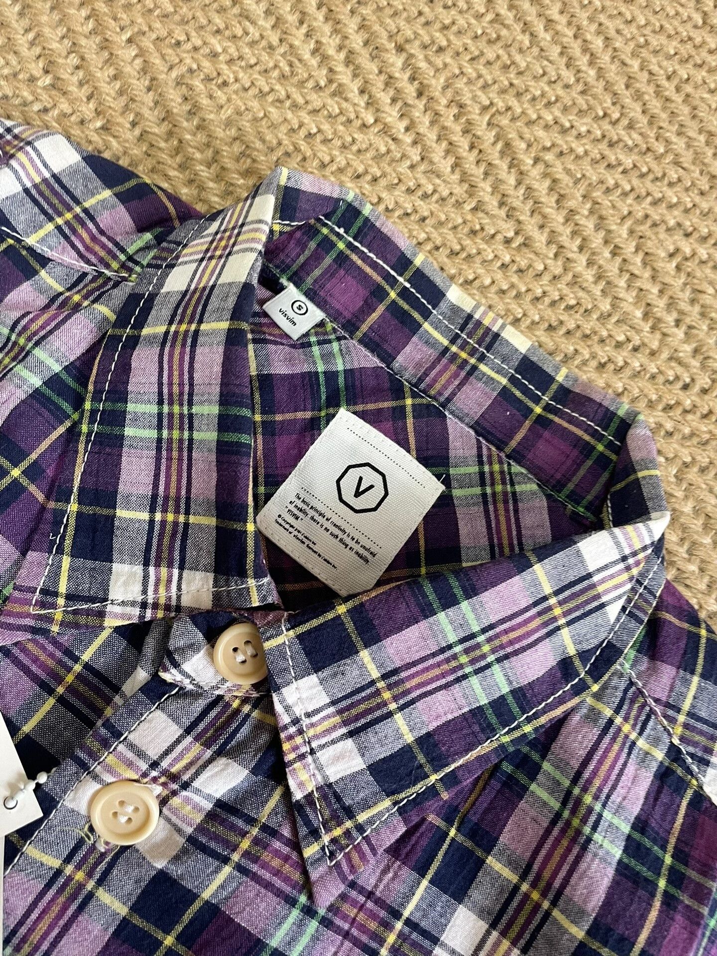 Visvim VISVIM PYLE CHECK Purple Short-Sleeve Shirt Size US S / EU 44-46 / 1 - 6 Thumbnail