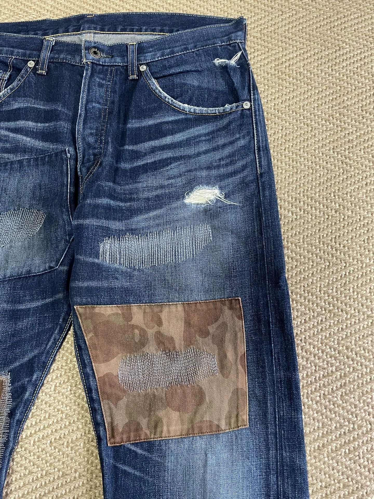 Bape BAPE Camo Distressed Denim Pants Size US 26 / EU 42 - 3 Thumbnail
