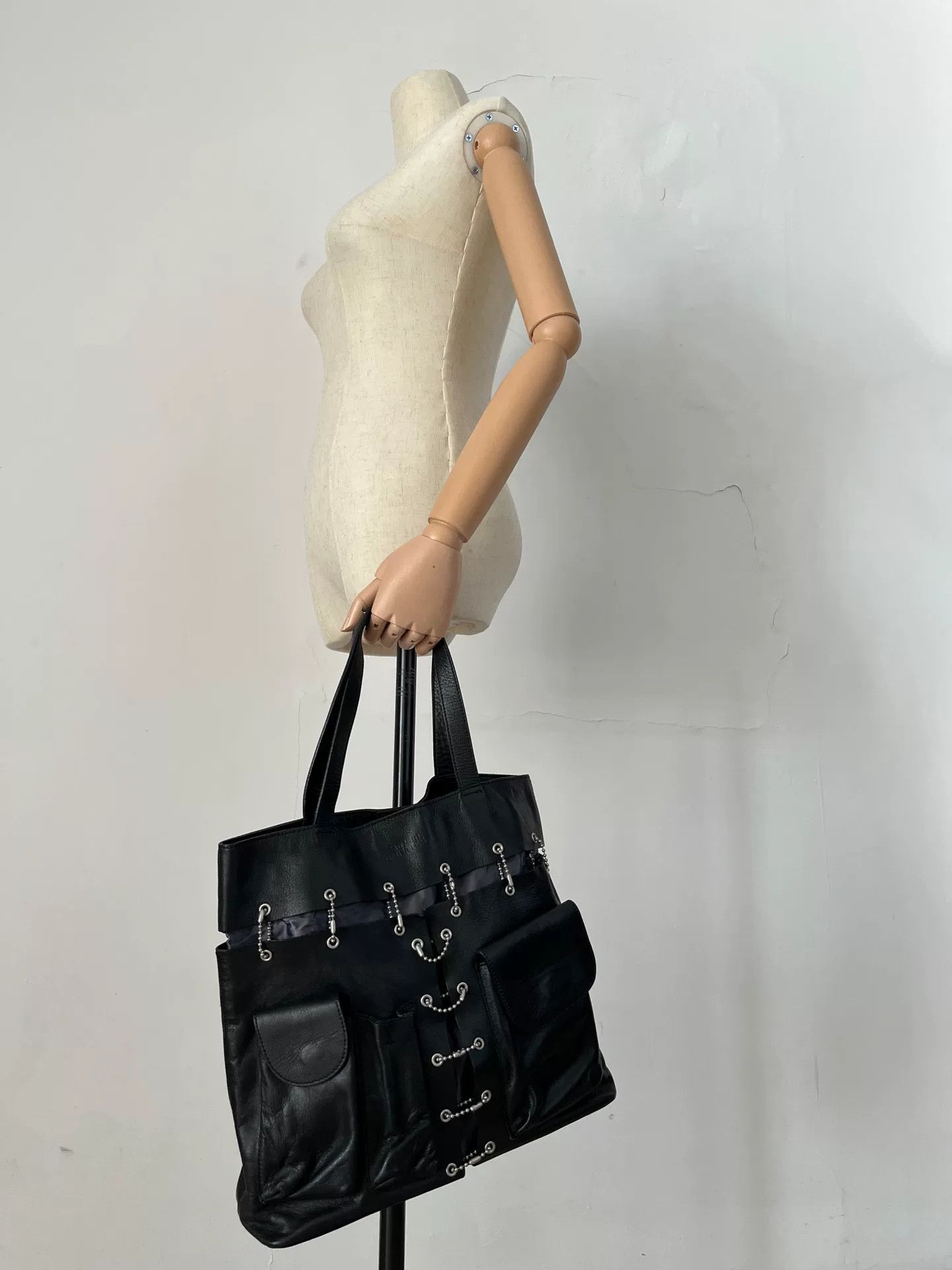 Jean Paul Gaultier Jean Paul Gaultier Chain Leather Handbag Size ONE SIZE - 3 Thumbnail