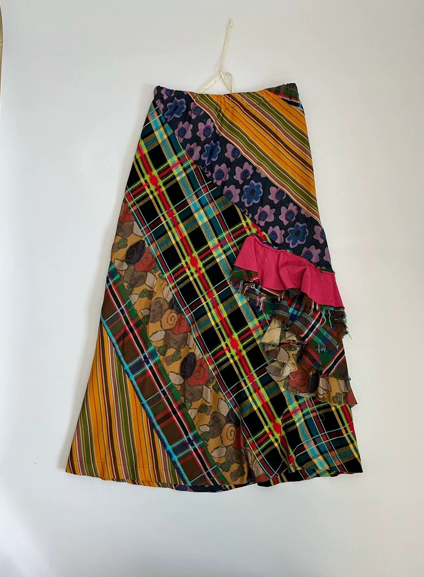 Rei Kawakubo Comme des Garçons Robe de Chambre Patchwork Skirt Size 33" - 2 Thumbnail