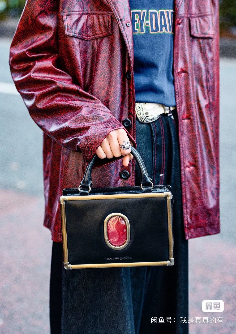 Jean Paul Gaultier Jean Paul Gaultier Red Velvet Gemstone Small Bag Size ONE SIZE - 9 Thumbnail
