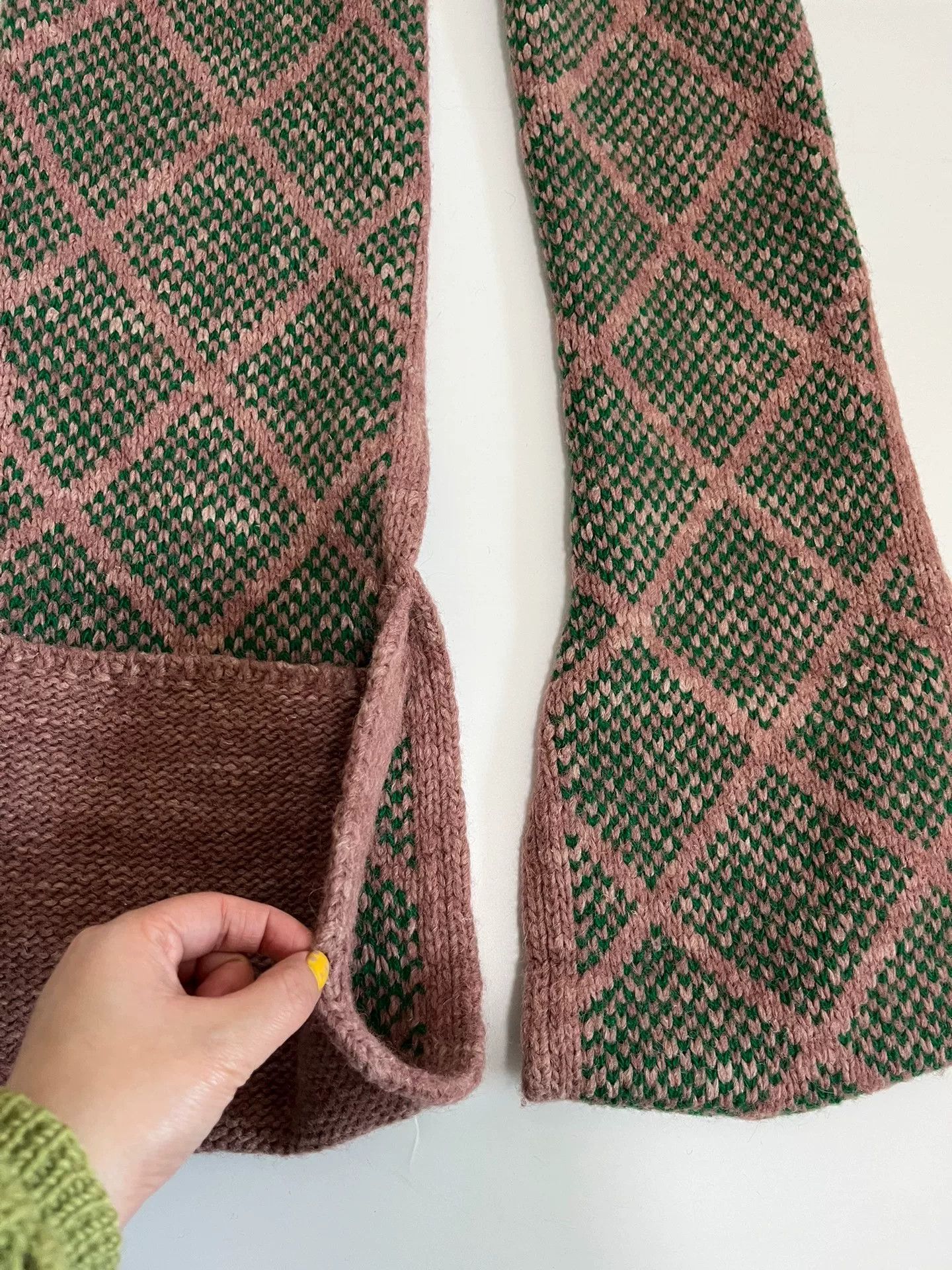 Dries Van Noten Dries Van Noten Pink Green Argyle Scarf Size ONE SIZE - 8 Thumbnail