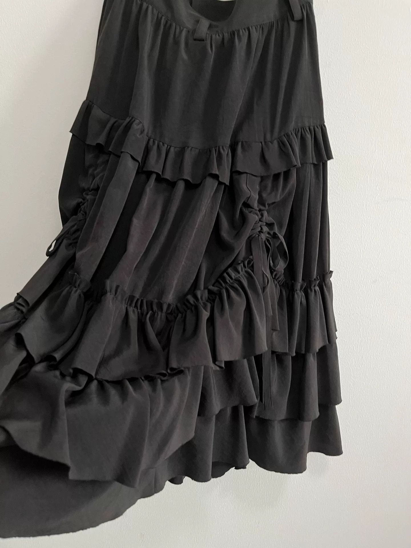 Y's Yohji Yamamoto Y's Black Drawstring Skirt Size 34" / US 12 / IT 48 - 5 Thumbnail