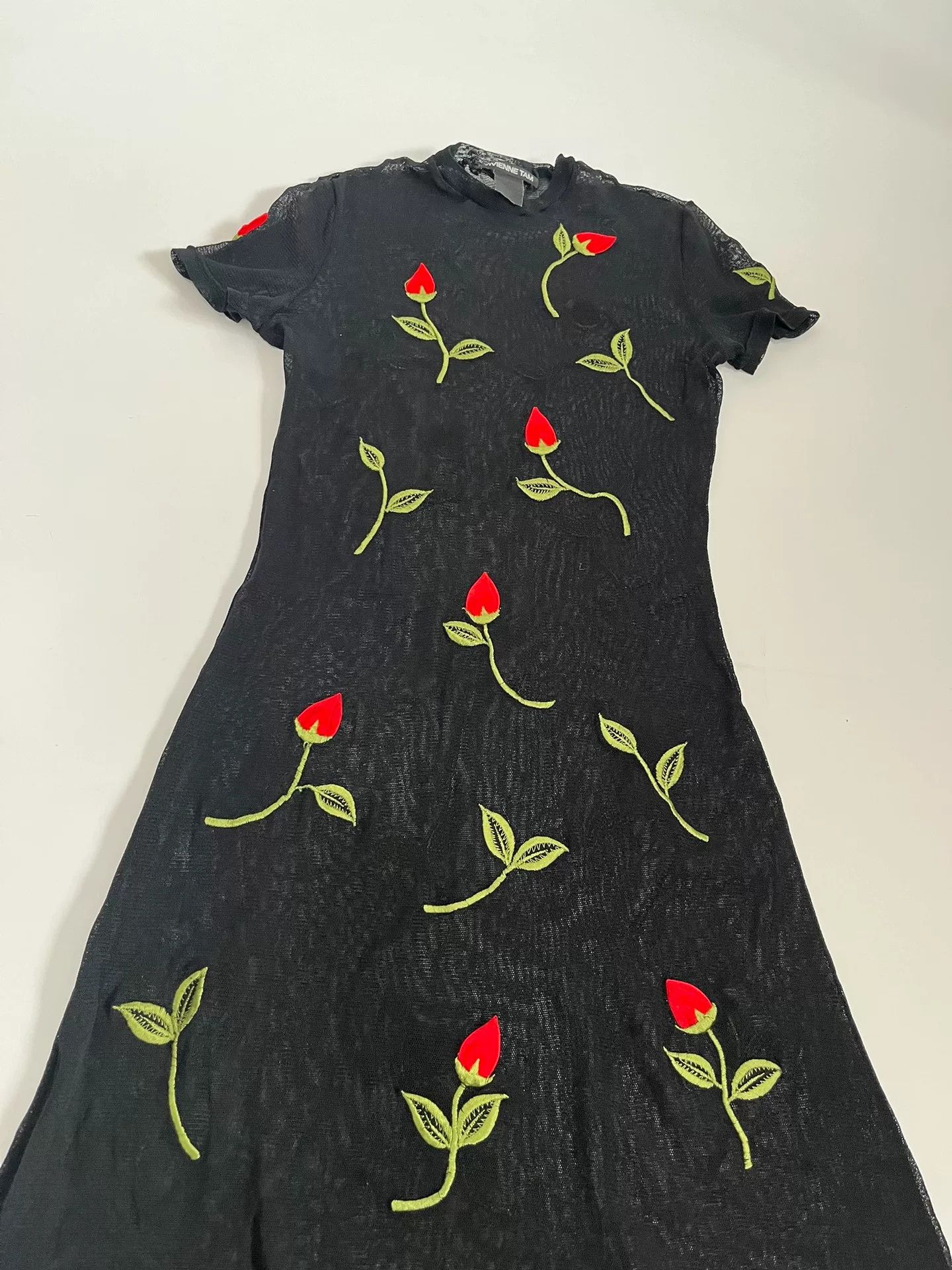 Vivienne Tam Vivienne Tam Embroidered Floral Mesh Dress Size S / US 4 / IT 40 - 3 Thumbnail