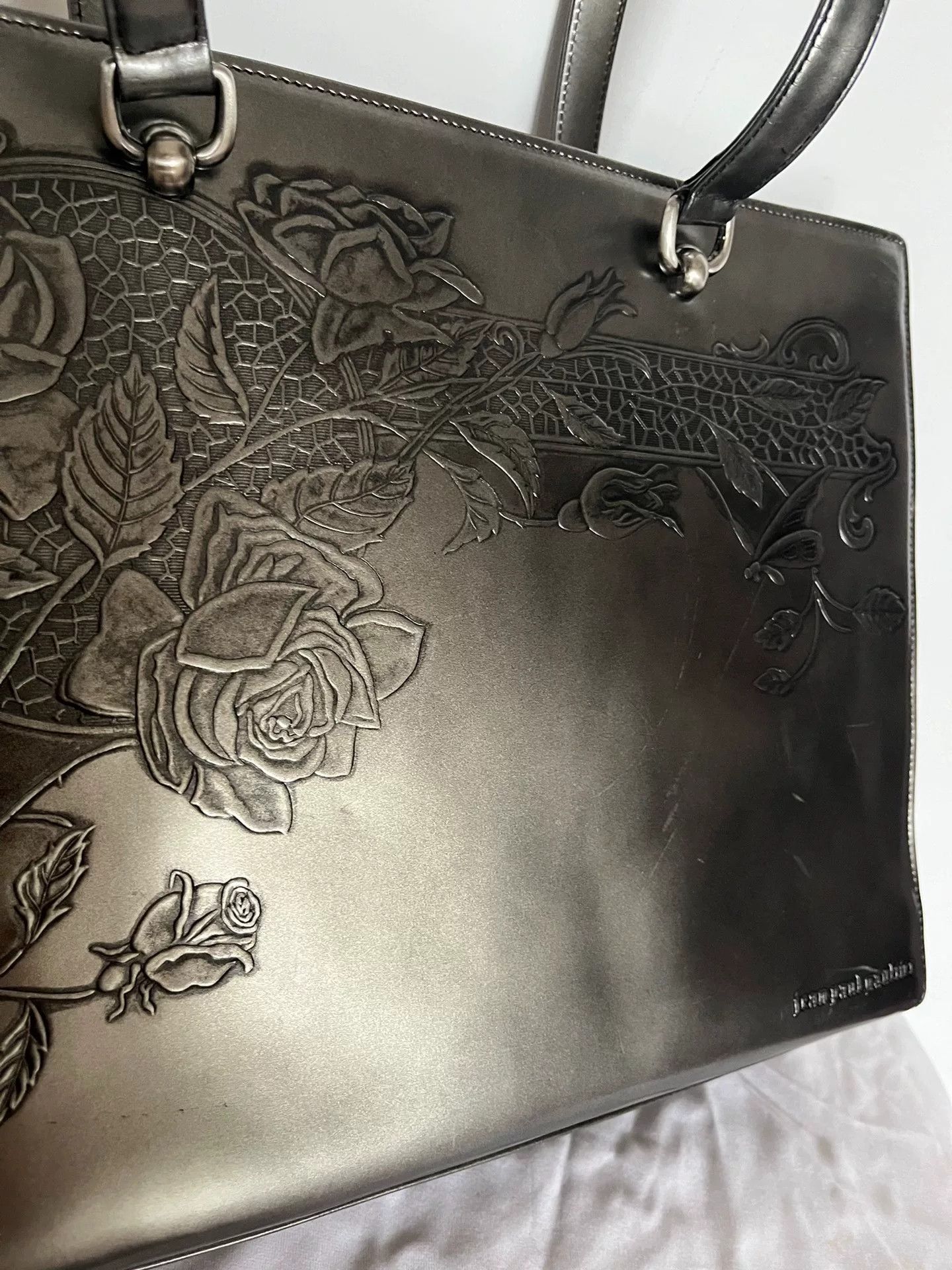 Jean Paul Gaultier Jean Paul Gaultier Silver Rose Handbag Size ONE SIZE - 5 Thumbnail