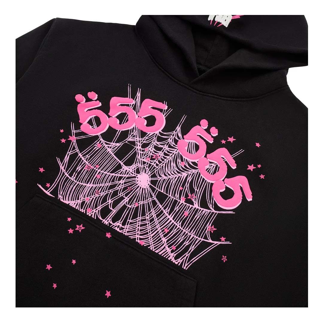 Sp5der Angel Number Web Hoodie Black Pink Size US S / EU 44-46 / 1 - 3 Thumbnail