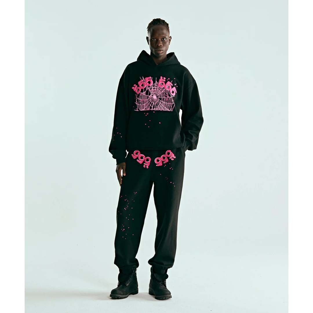 Sp5der Angel Number Web Hoodie Black Pink Size US S / EU 44-46 / 1 - 4 Thumbnail