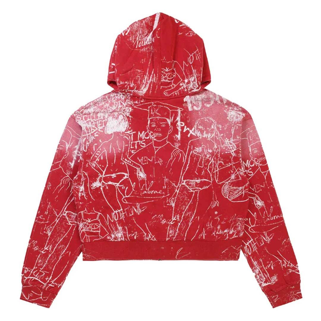 Vertabrae Silo Sketch Cropped Zip Hoodie Red Size US M / EU 48-50 / 2 - 2 Thumbnail