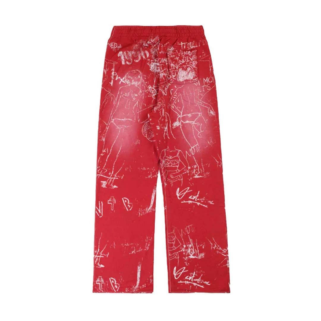 Vertabrae Silo Sketch Sweatpants Red Size US 32 / EU 48 - 2 Thumbnail