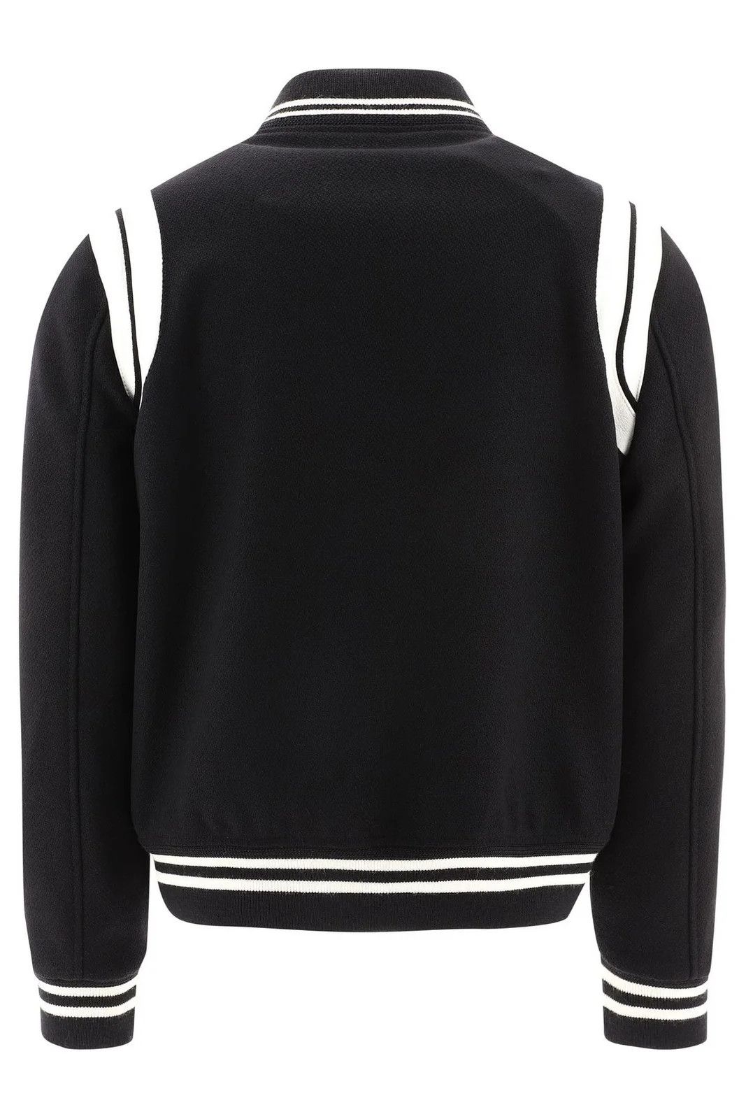 Saint Laurent Paris Teddy Jacket wool bomber in black/white Size XL / US 12-14 / IT 48-50 - 2 Thumbnail