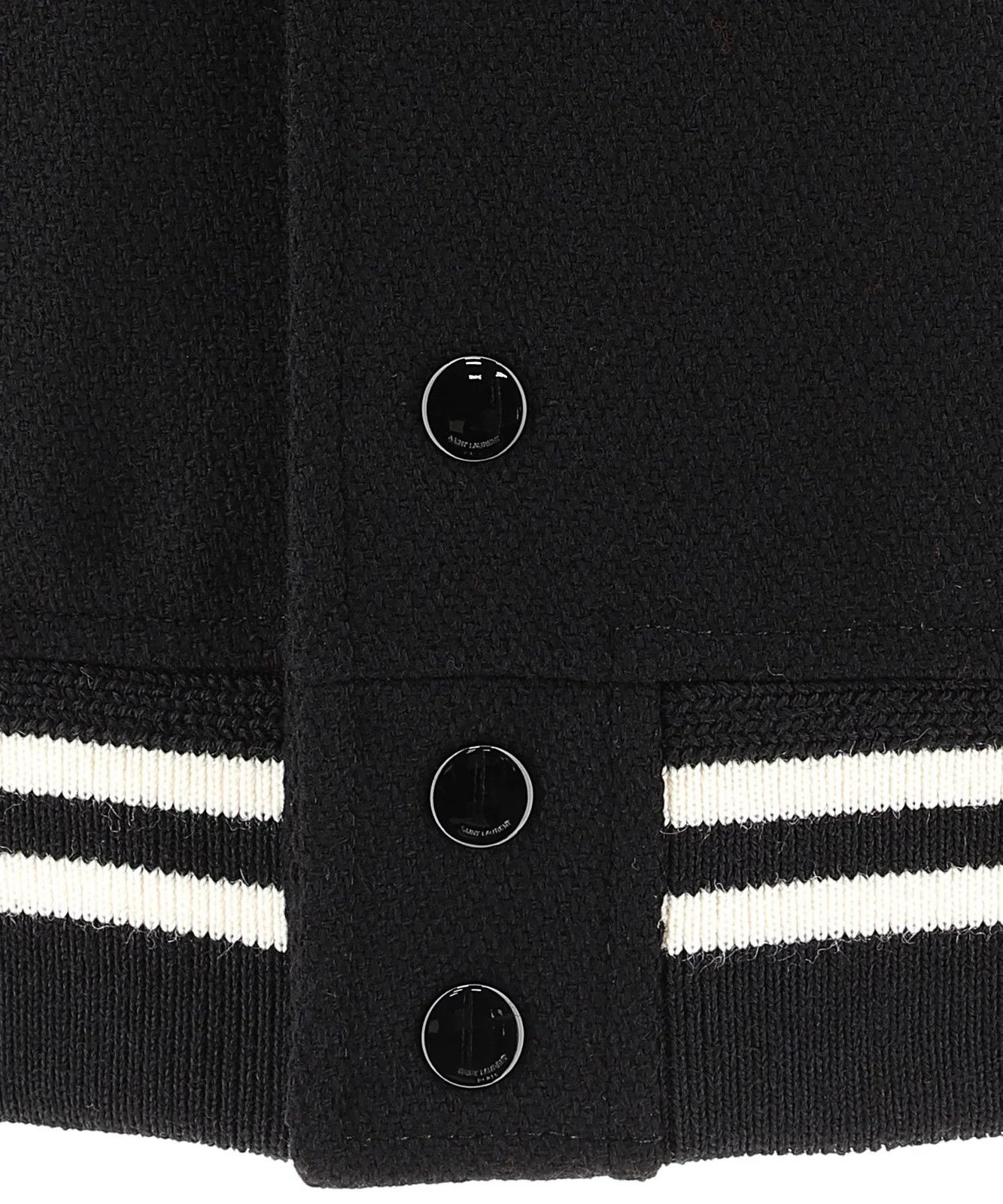 Saint Laurent Paris Teddy Jacket wool bomber in black/white Size XL / US 12-14 / IT 48-50 - 4 Thumbnail