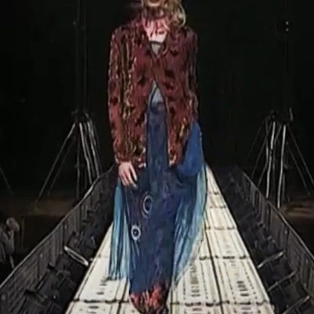 Yohji Yamamoto Yohji Yamamoto 1997ss Floral Velvet Skirt Size 22" - 7 Thumbnail