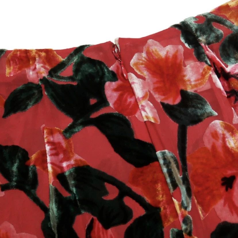 Yohji Yamamoto Yohji Yamamoto 1997ss Floral Velvet Skirt Size 22" - 4 Thumbnail