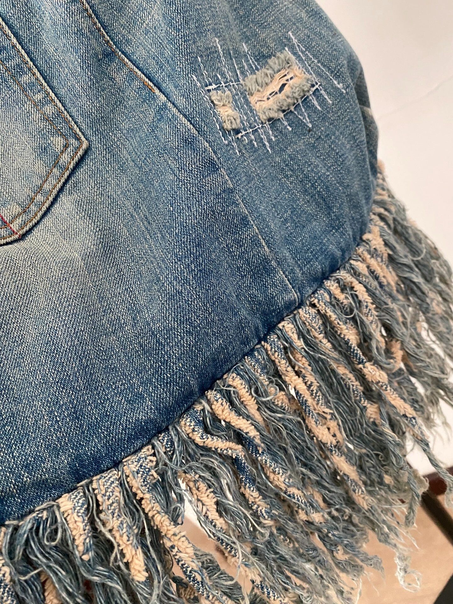 Le Grande Bleu (L.G.B.) L.G.B Denim Tassel Crossbody Shoulder Bag Size ONE SIZE - 4 Thumbnail