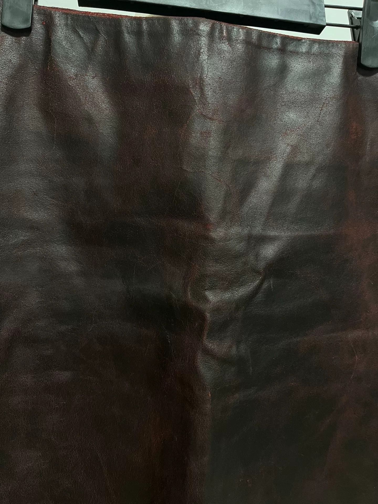 Ann Demeulemeester Ann Demeulemeester Red Cracked Leather Mini Skirt Size 37" - 3 Thumbnail