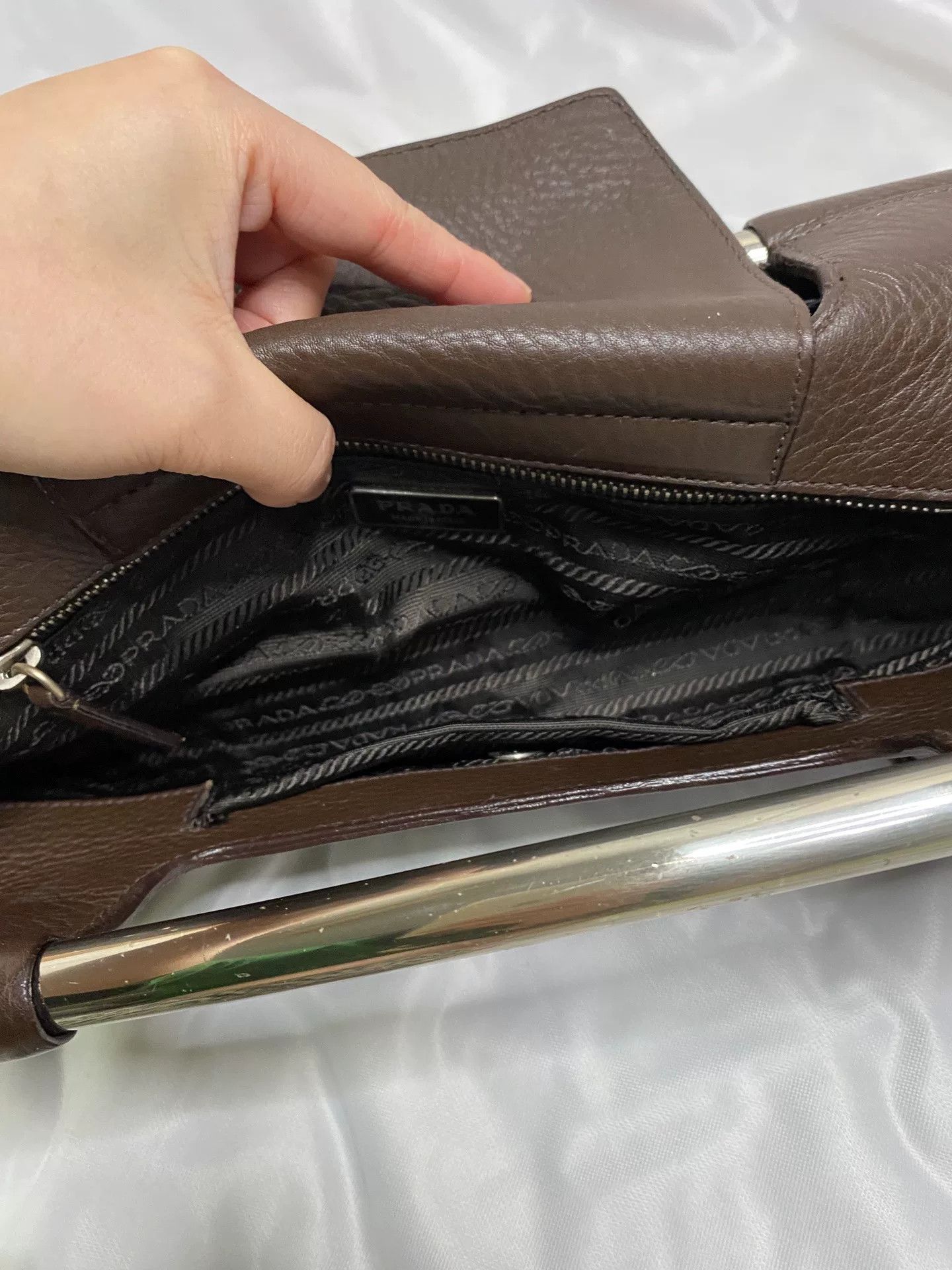 Prada Prada 2003 Runway Silver Handle 2way Bag Size ONE SIZE - 7 Thumbnail