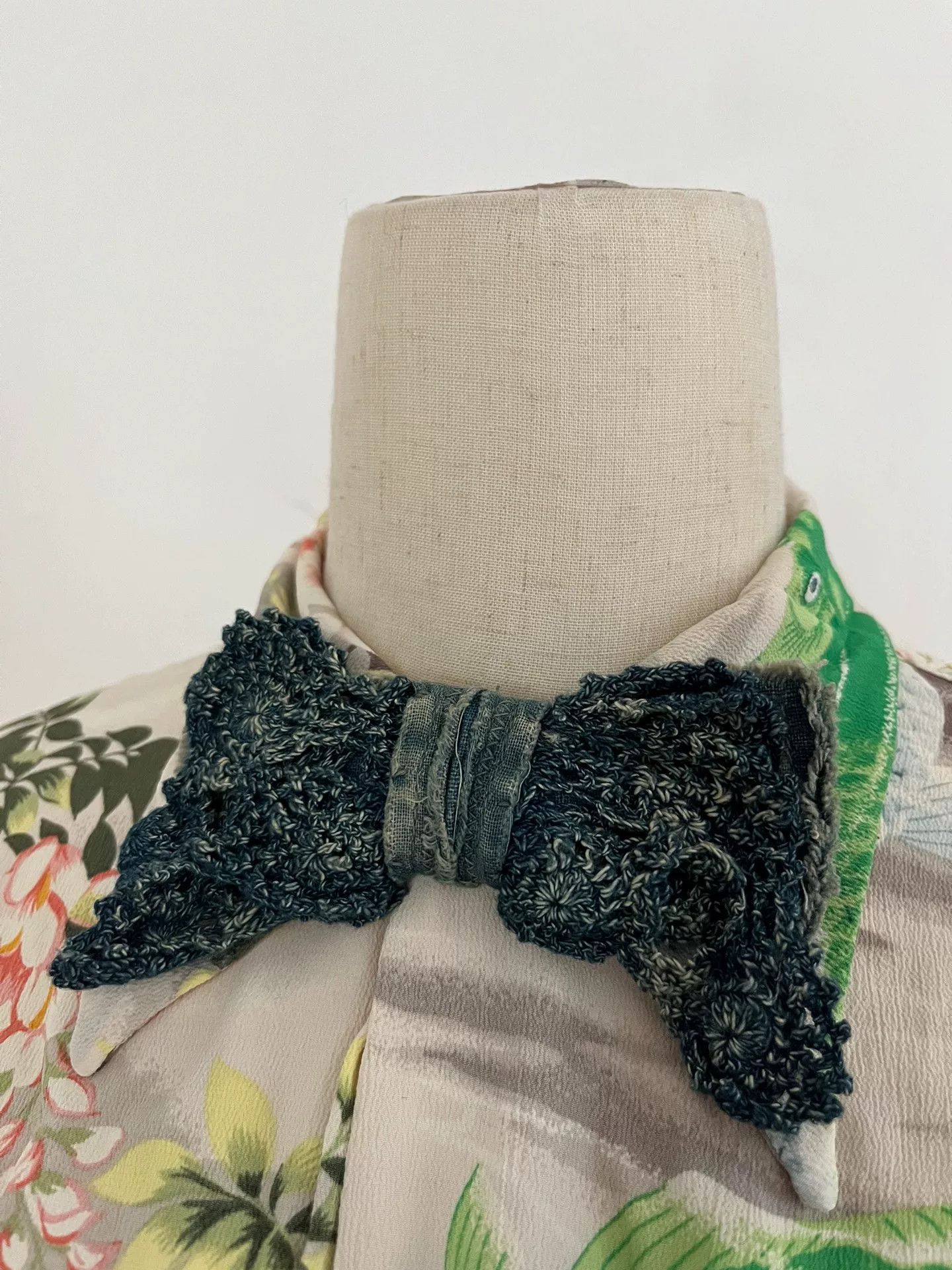 Kapital Kapital Denim Blue Crocheted Bow Tie Size ONE SIZE - 6 Thumbnail