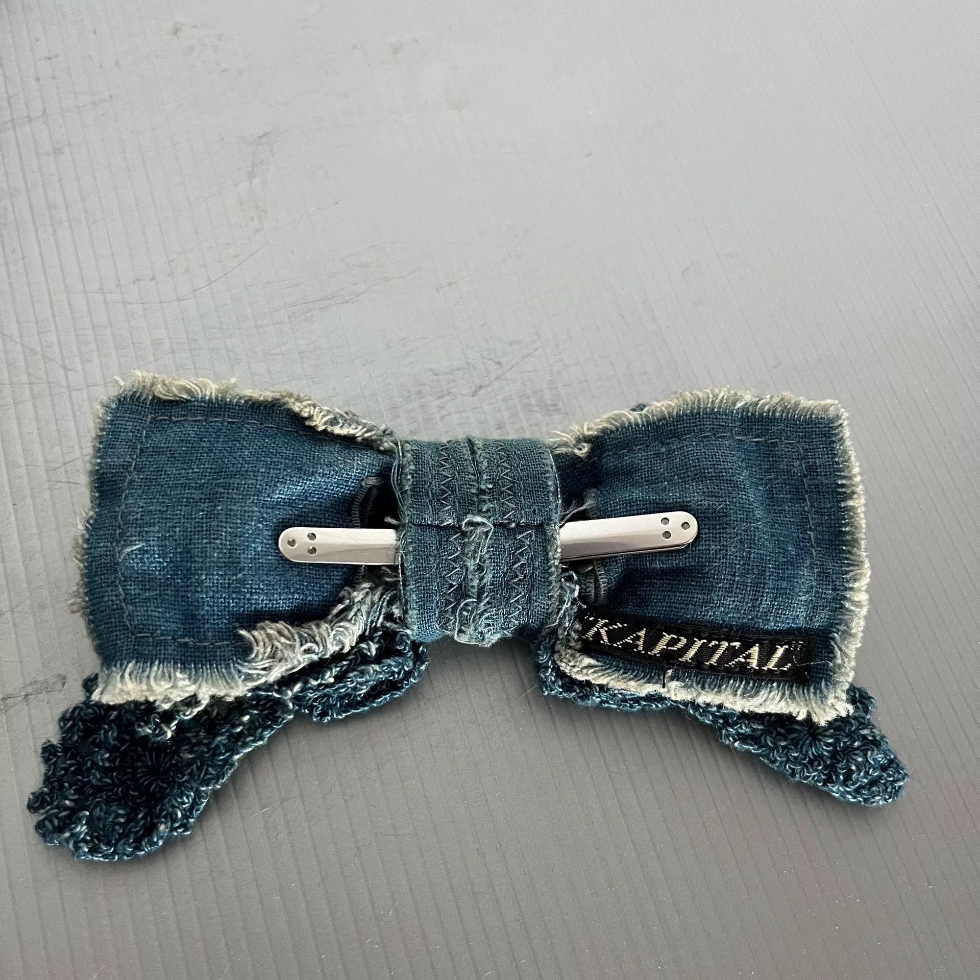 Kapital Kapital Denim Blue Crocheted Bow Tie Size ONE SIZE - 7 Thumbnail