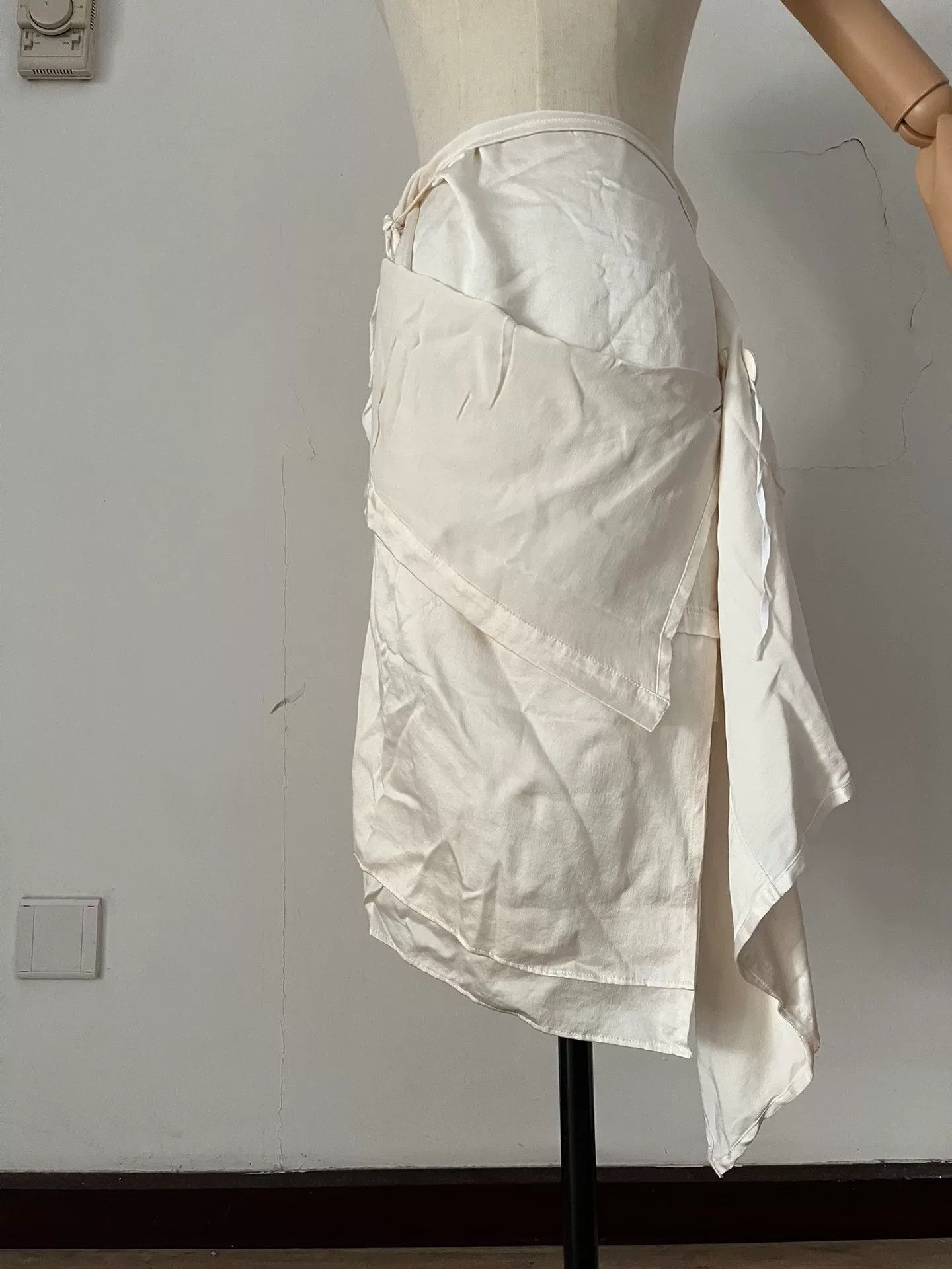 Ann Demeulemeester Ann Demeulemeester Silk Dual-Use Skirt Shawl Size ONE SIZE - 6 Thumbnail