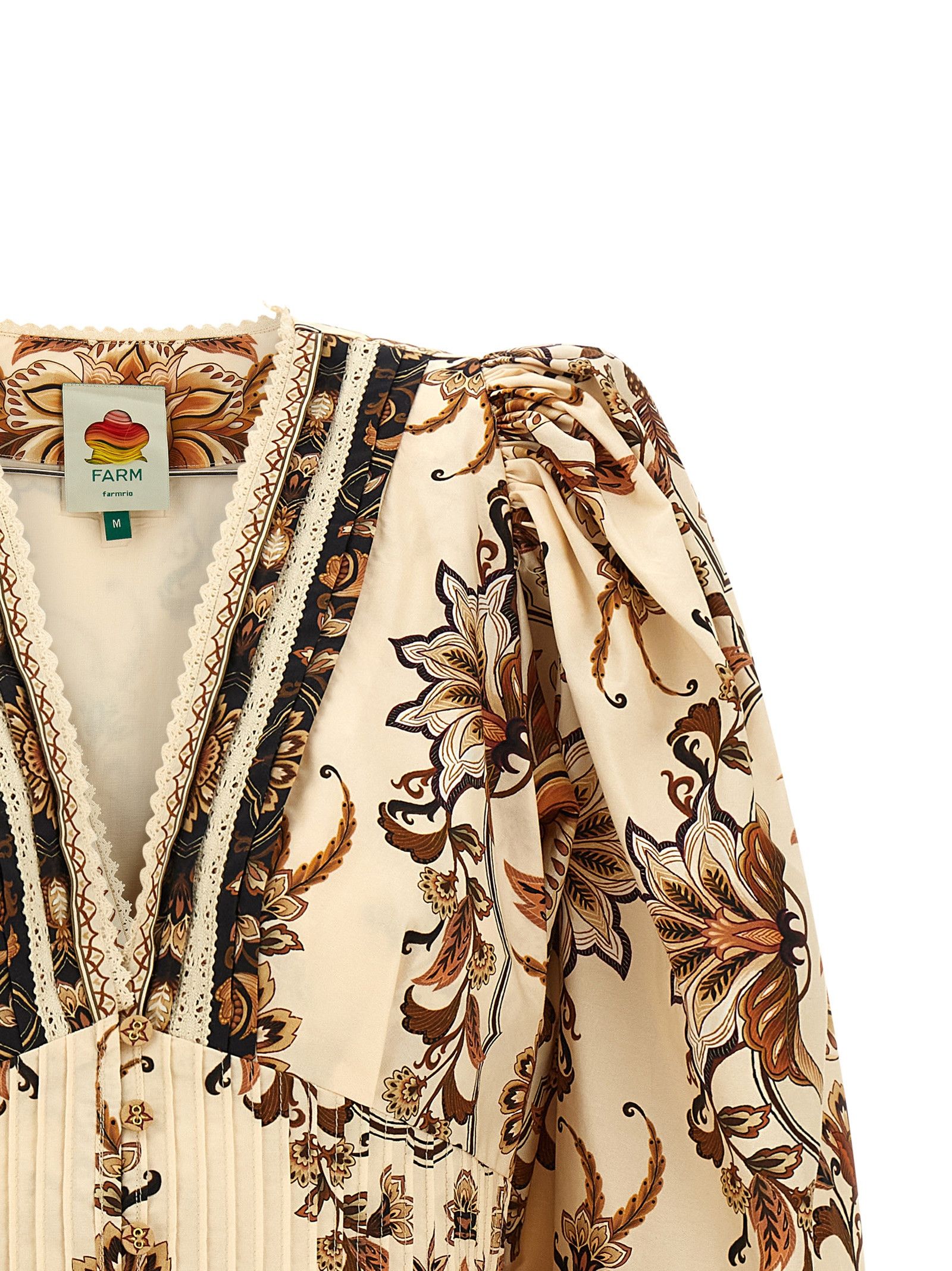 Farm Rio 'Majestic Garden Sand' blouse Size M / US 6-8 / IT 42-44 - 3 Thumbnail