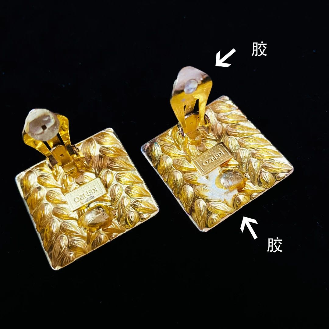 Kenzo Kenzo Square Clip-On Earrings Vintage Size ONE SIZE - 5 Thumbnail