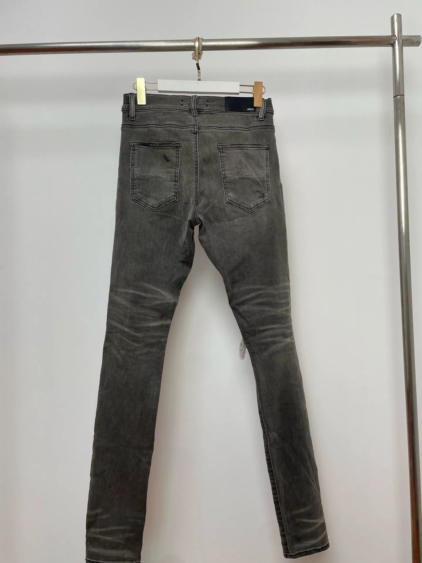 Amiri Amiri MX1 Gray Black Distressed Waffle Size US 31 - 2 Thumbnail
