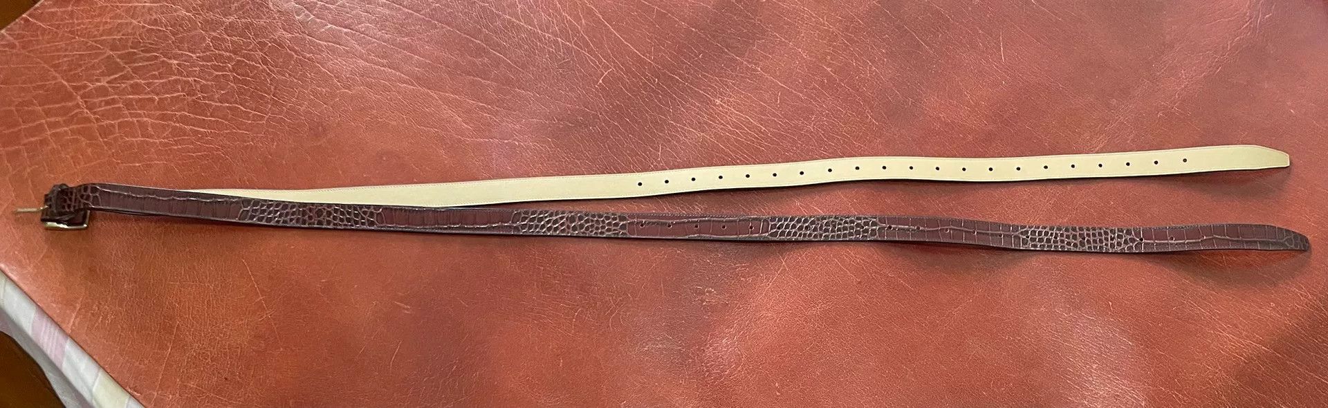 Y/Project Y/Project Double-Head Croc-Embossed Belt Size ONE SIZE - 3 Thumbnail