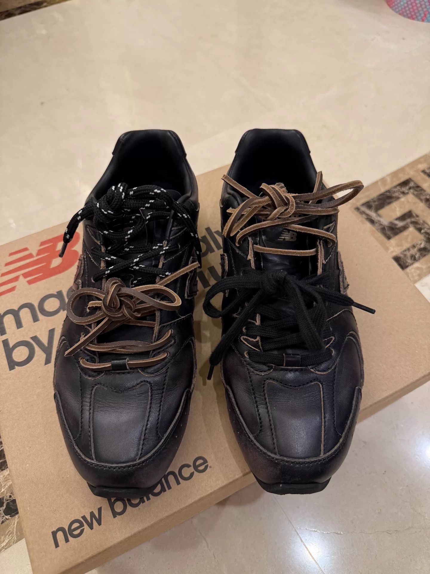 Miu Miu Miu Miu NB530 Black Leather Distressed Sneakers Size US 8 / IT 38 - 2 Thumbnail