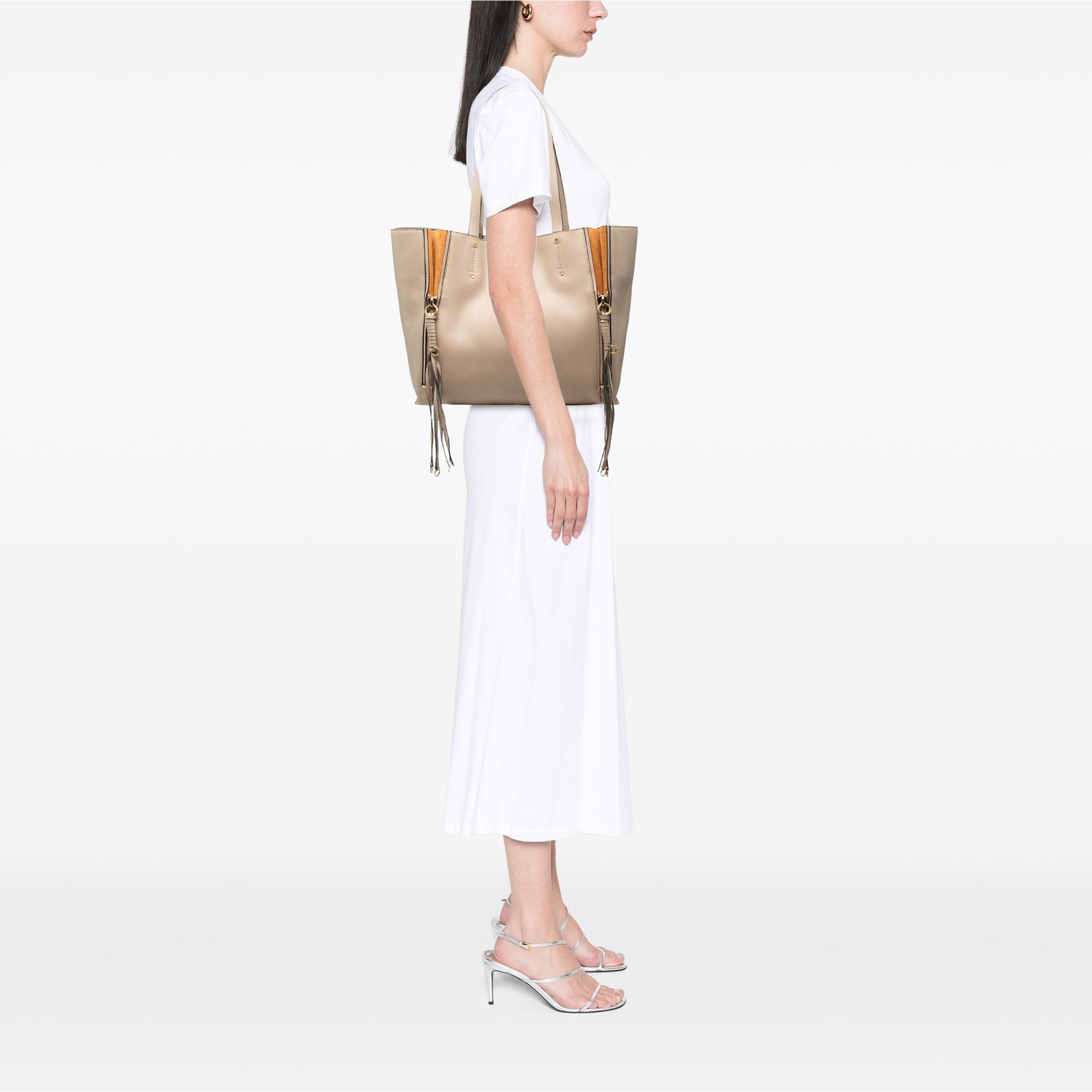 Chloe Large Leather Milo Shopping Tote Size ONE SIZE - 7 Thumbnail