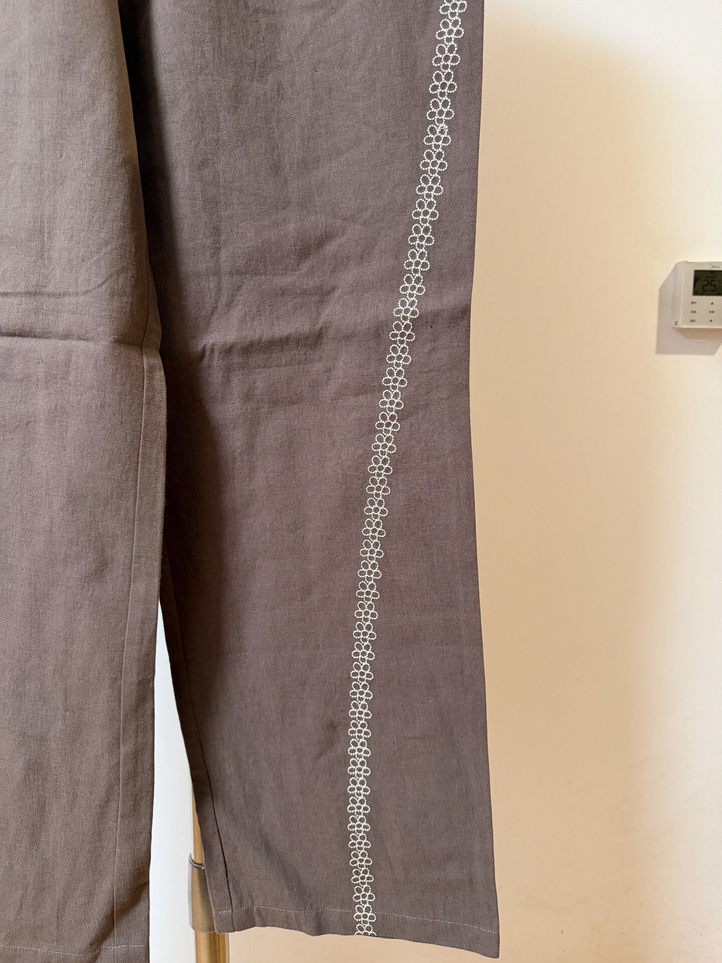 Purdey Embroidered Floral Linen Straight Men's Pants Size US 36 / EU 52 - 3 Thumbnail